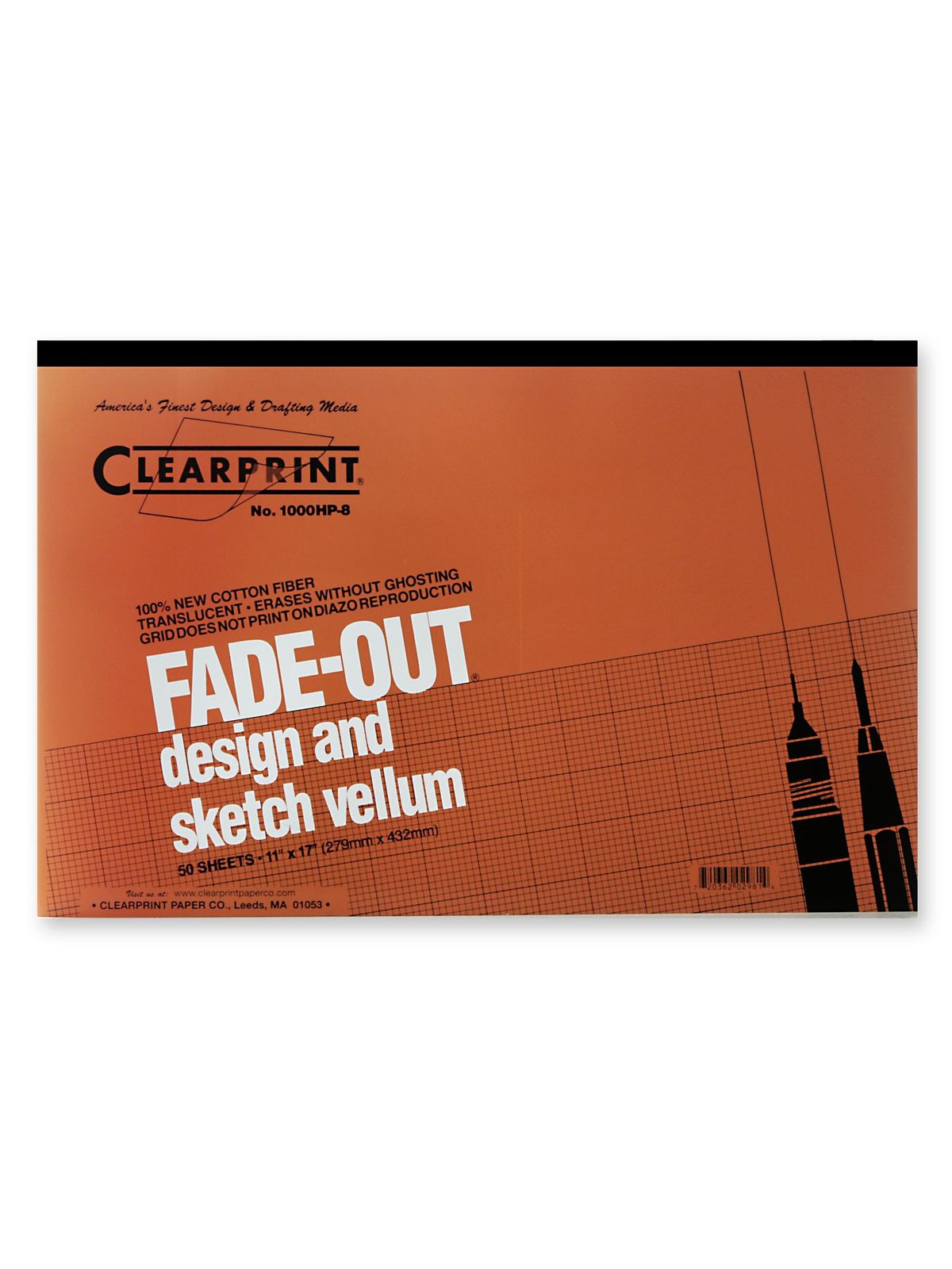 Fade-Out Design And Sketch Vellum - Grid Pad 8 X 8 11 In. X 17 In. Pad Of 50
