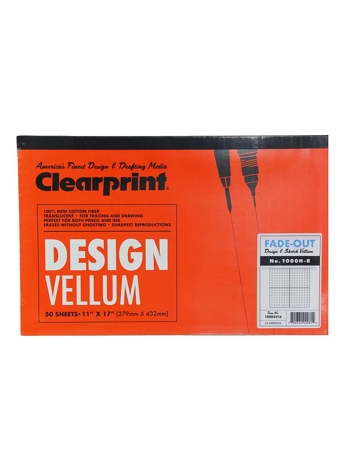 Fade-Out Design and Sketch Vellum - Grid Pad 8 x 8 11 in. x 17 in. pad of 50