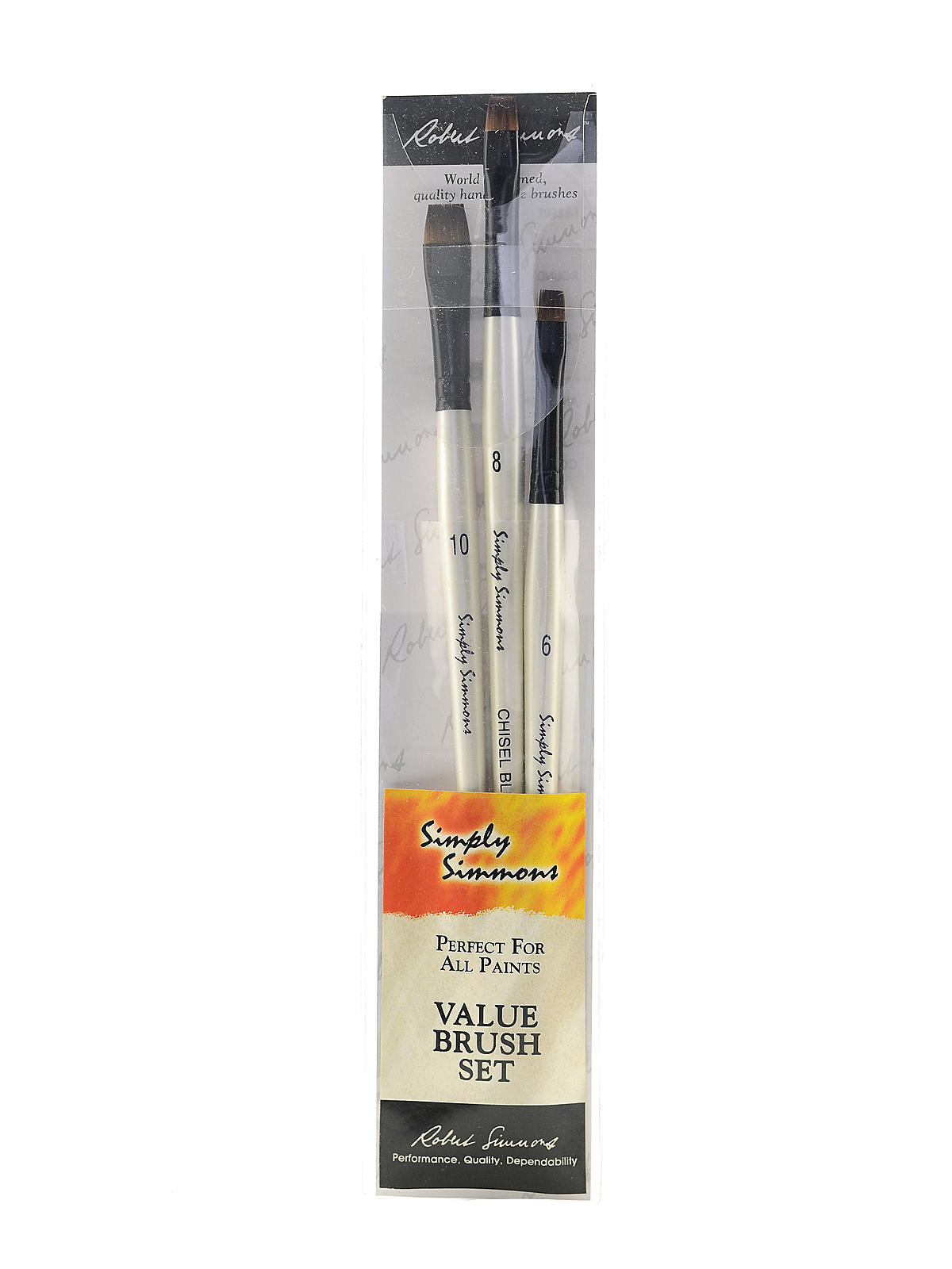 Simply Simmons Short Handle Brush Sets Chisel Edge Set 3-piece