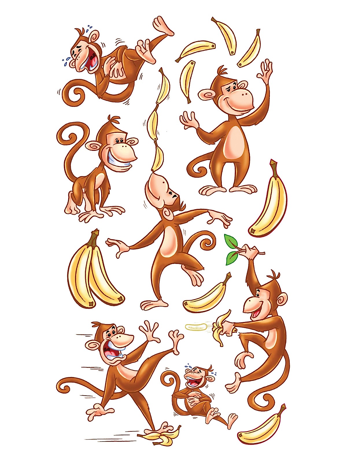 Classic Stickers dancing monkeys 11 pieces
