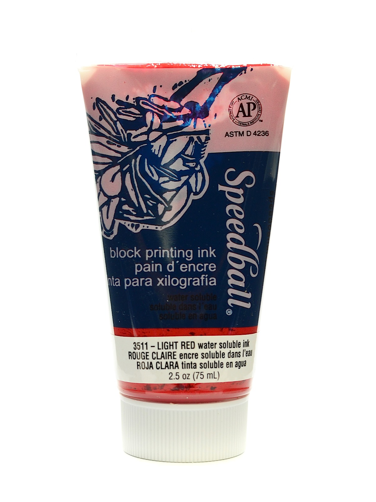 Block Printing Water Soluble Ink light red 2.5 oz.