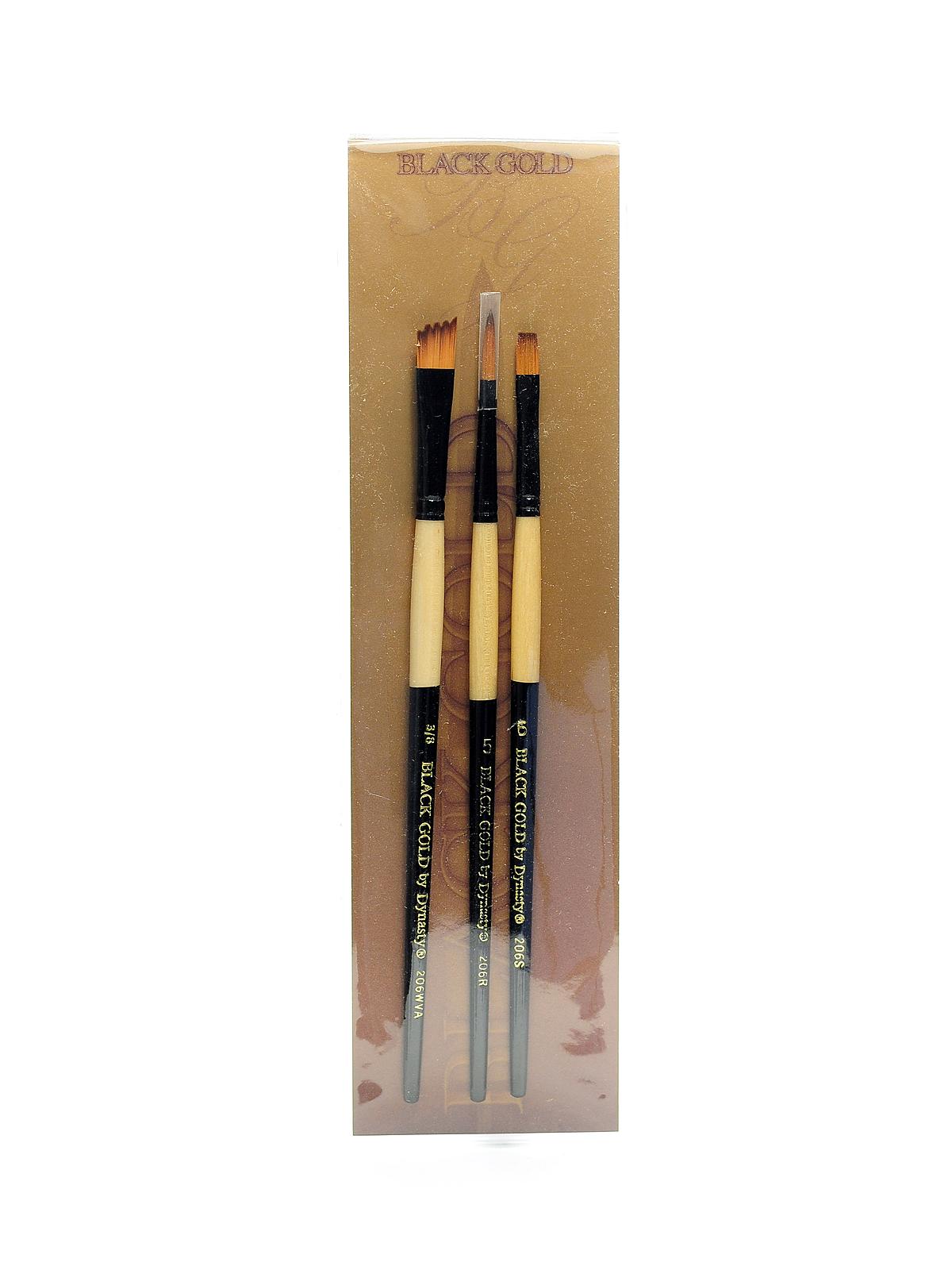 Black Gold Brush Sets foliage texture set of 3