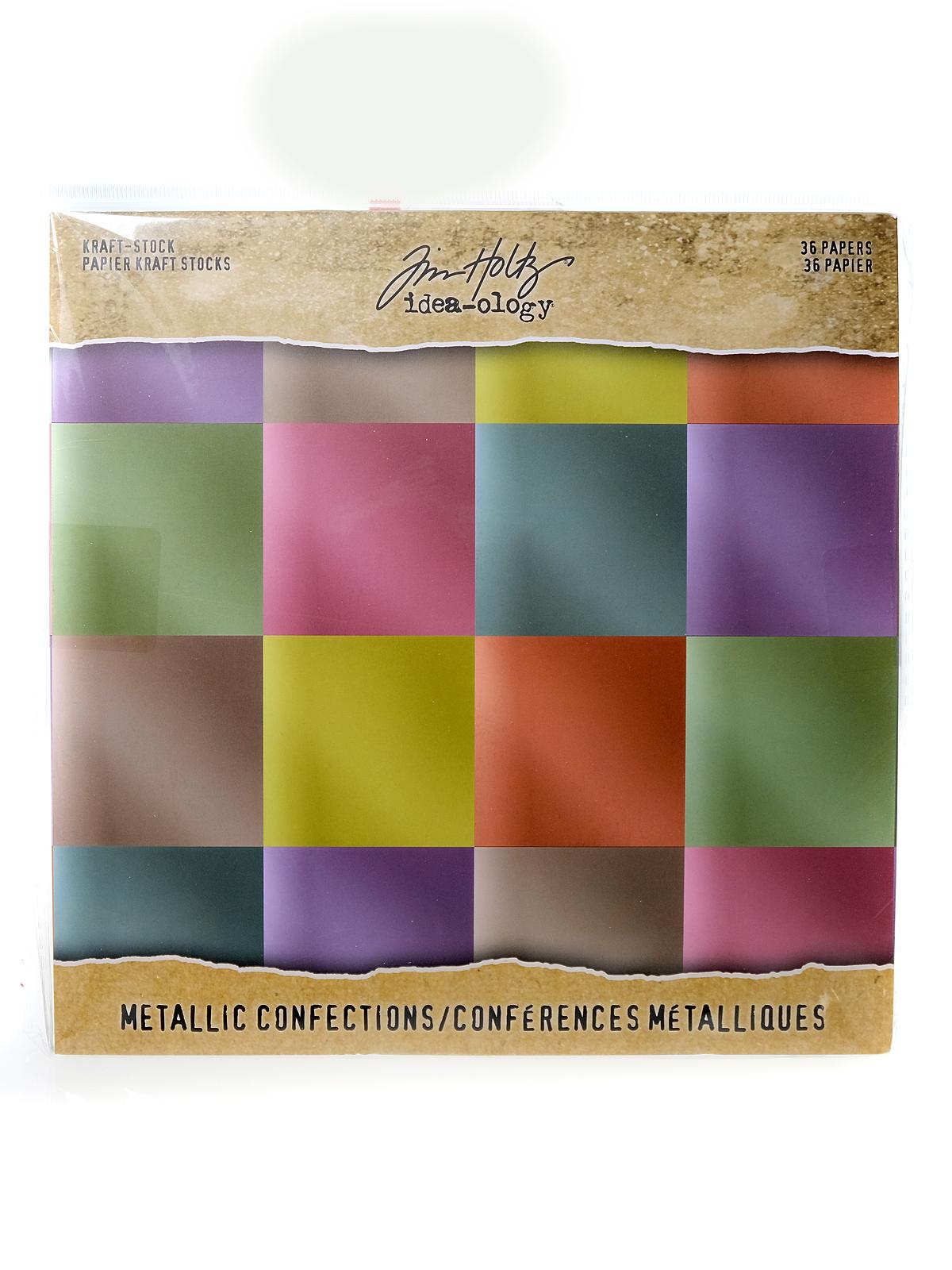 Idea-ology Paperie Kraft Stock Printed Papers Metallic Confections 36 Sheets, 8 In. X 8 In.