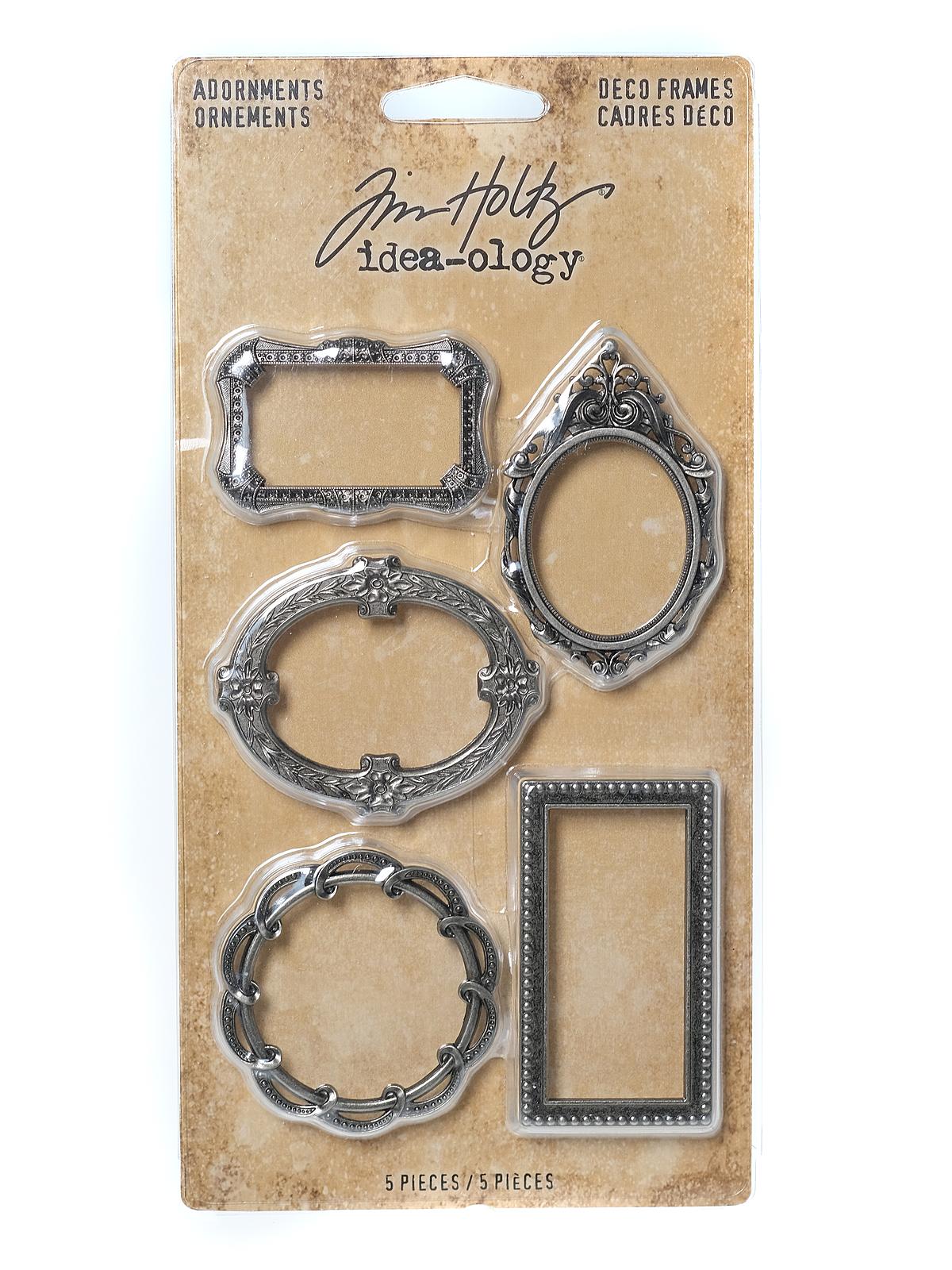 Idea-ology Findings deco frames adornments antique nickel finish 5 pieces