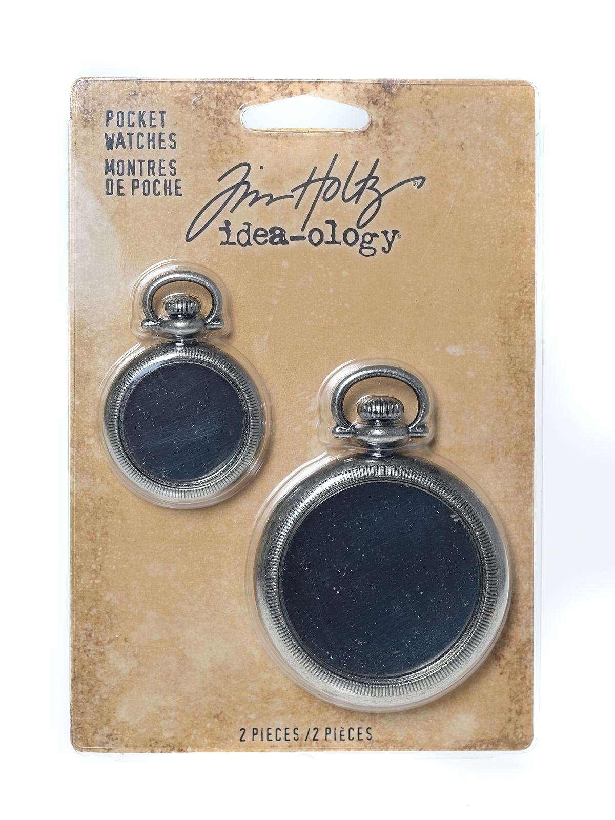 Idea-ology Findings pocket watches antique nickel finish 2 pieces