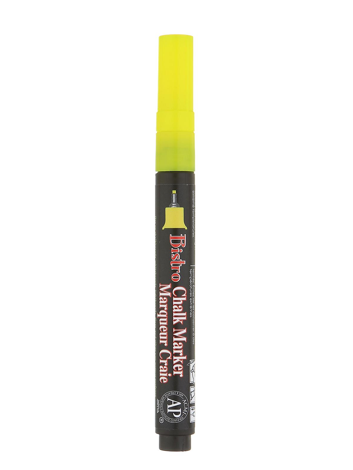 Bistro Chalk Markers fluorescent yellow extra fine tip
