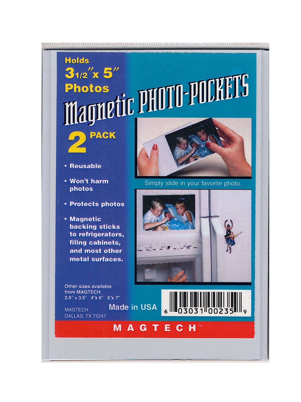 Magnetic Photo Pockets 3 1 2 In. X 5 In. Pack Of 2