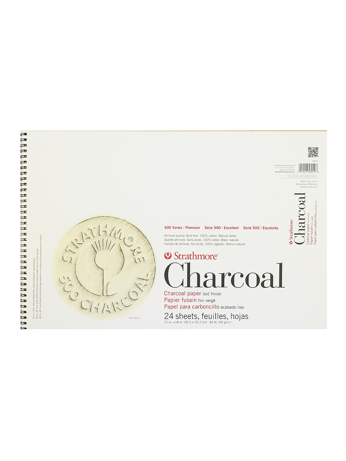 500 Series Charcoal Paper Pads white 12 in. x 18 in.