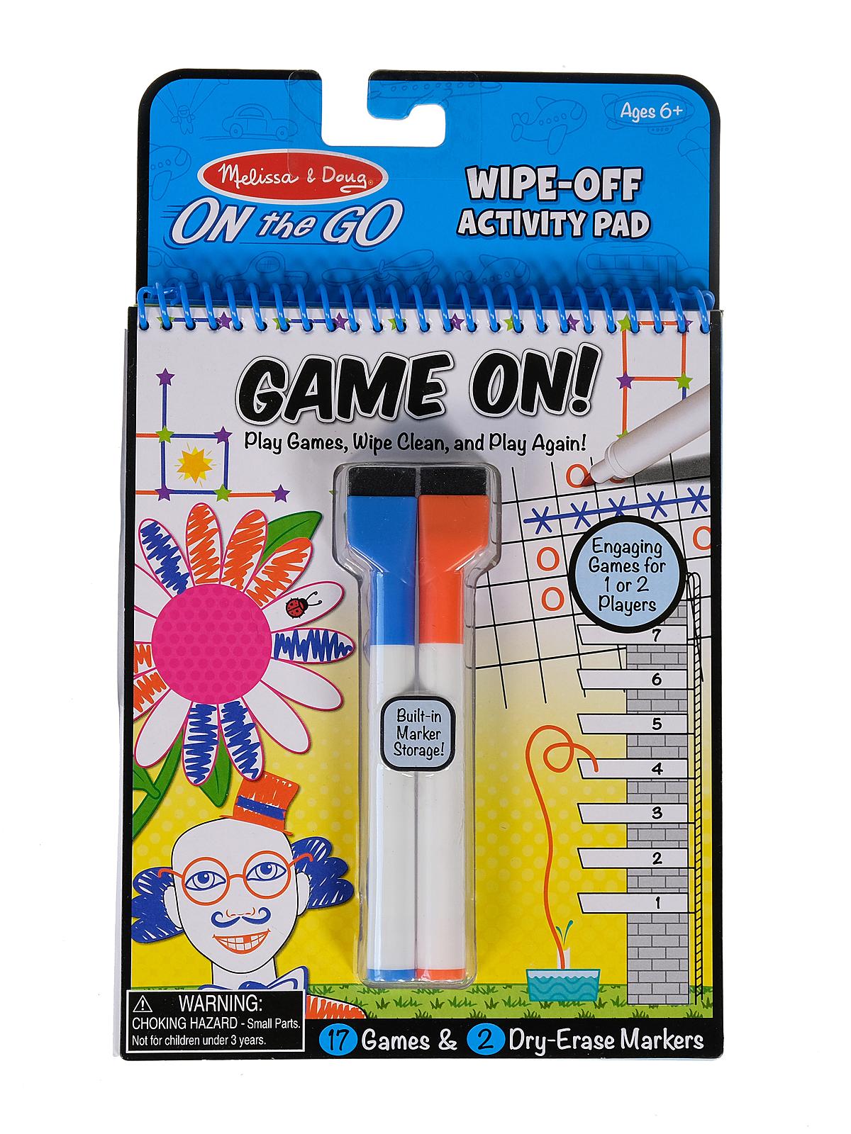 On the Go wipe-off activity pad game on