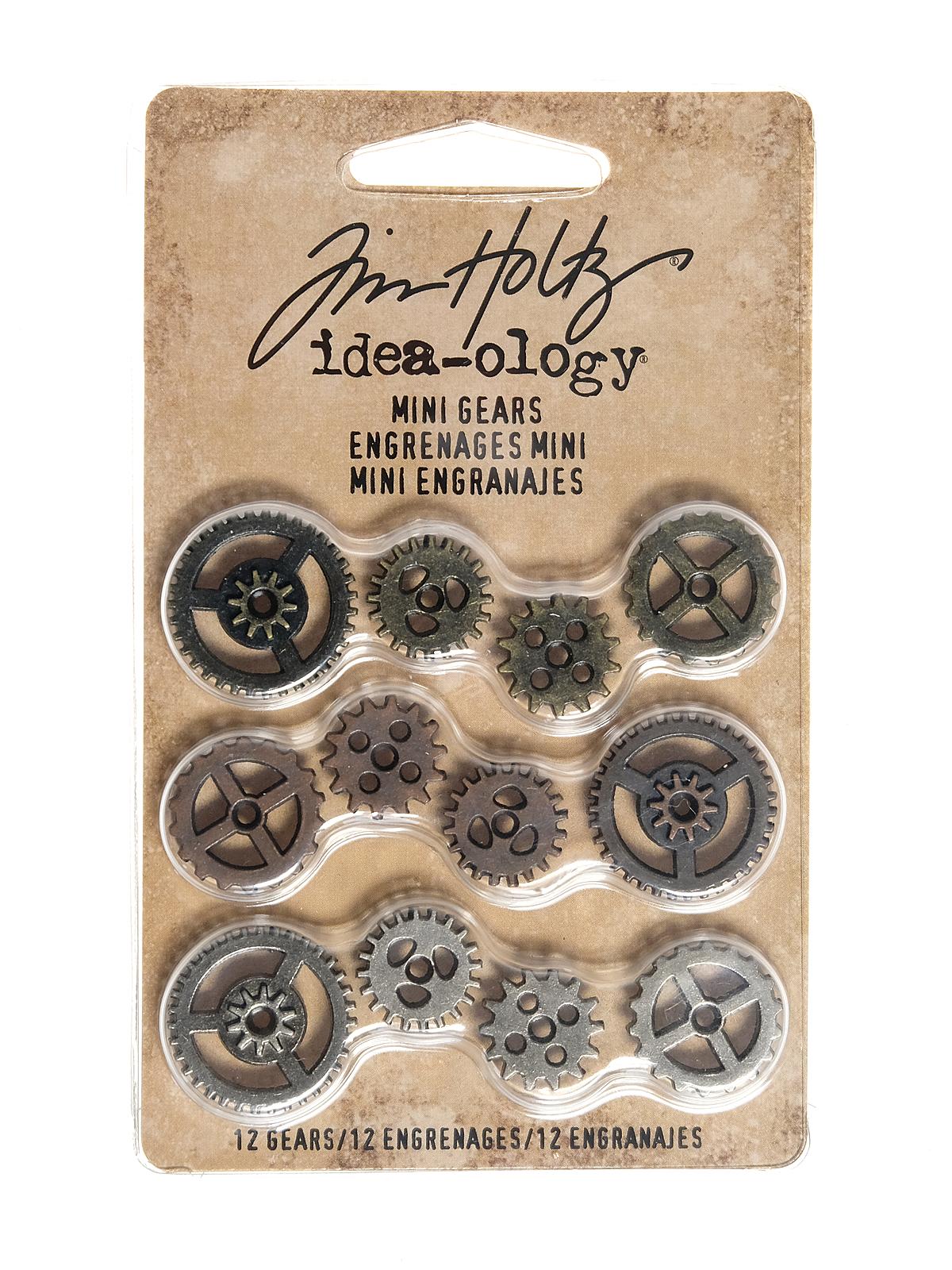 Idea-ology Findings mini gears, antique finishes pack of 12