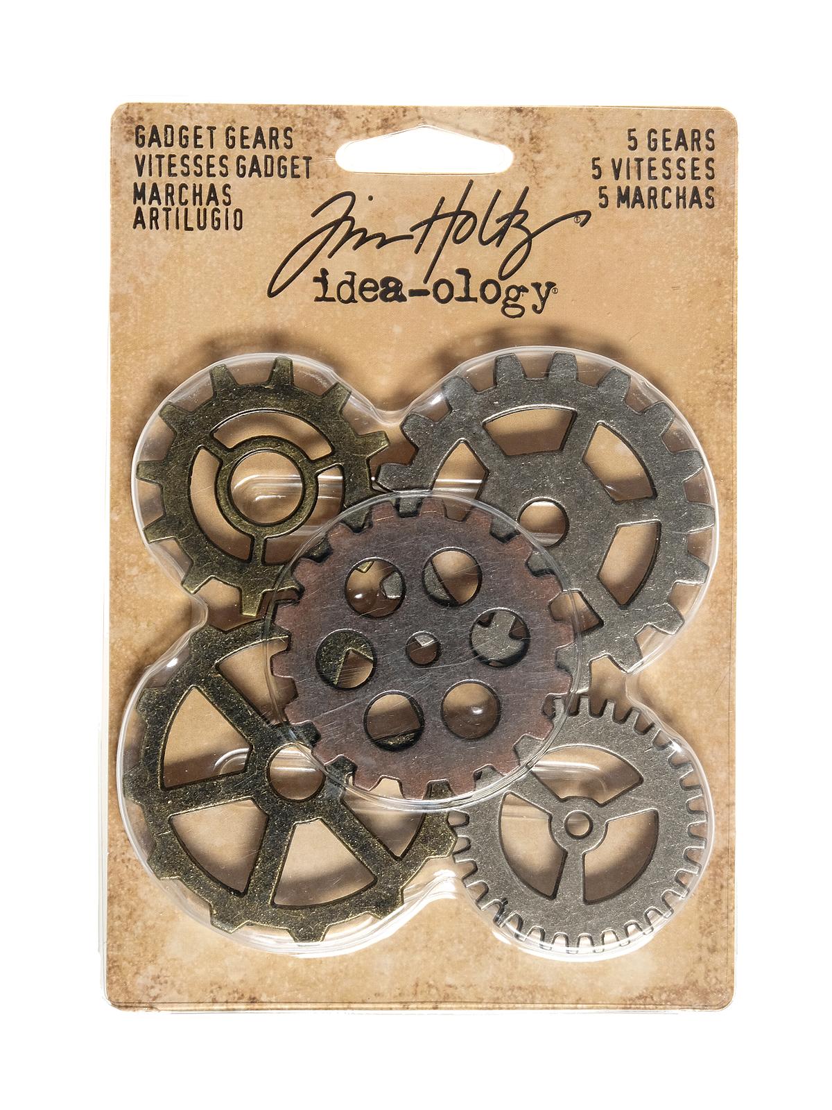 Idea-ology Findings gadget gears, antique finishes pack of 5