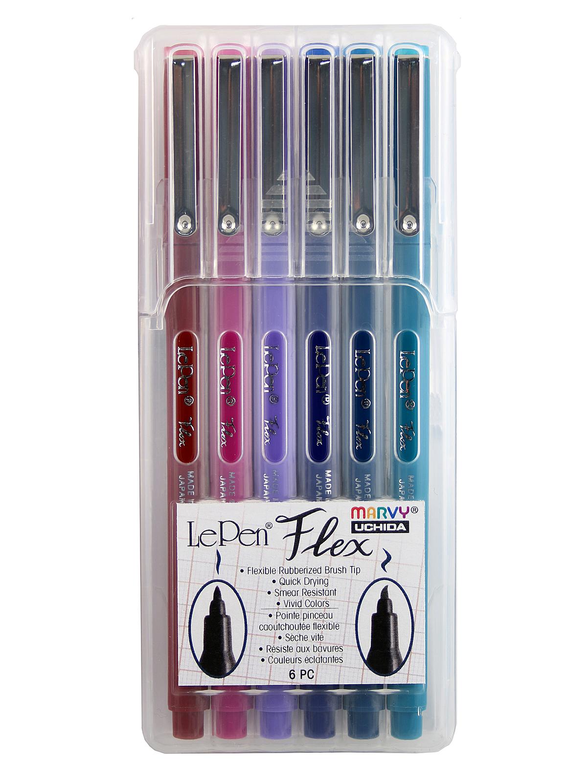 Le Pen Flex Pens brush point jewel set of 6