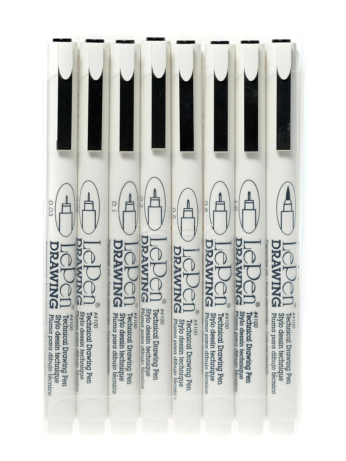 Le Pen Drawing Technical Pens asst. points set of 8