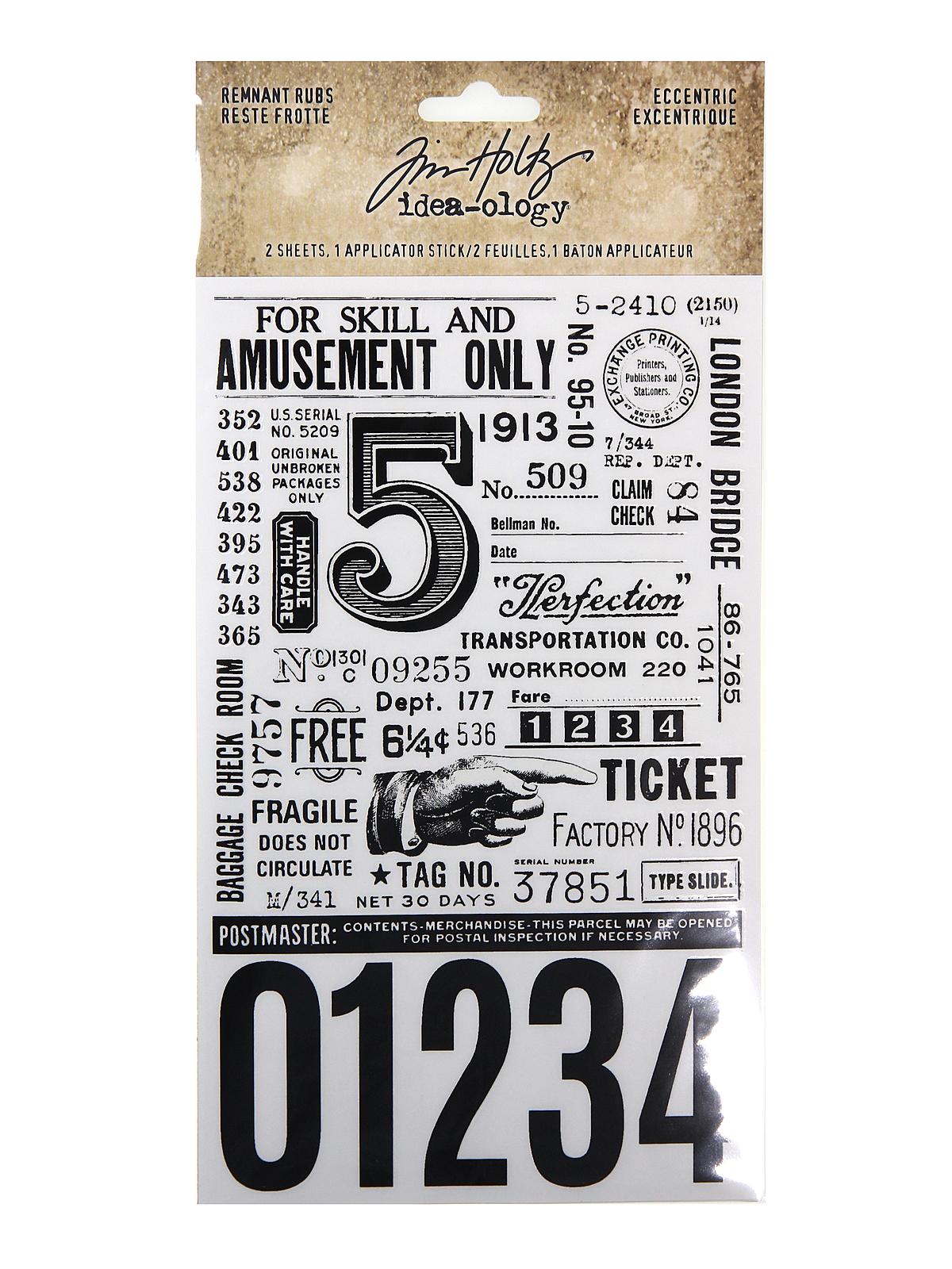 Idea-ology Paperie remnant rubs - eccentric 2 sheets