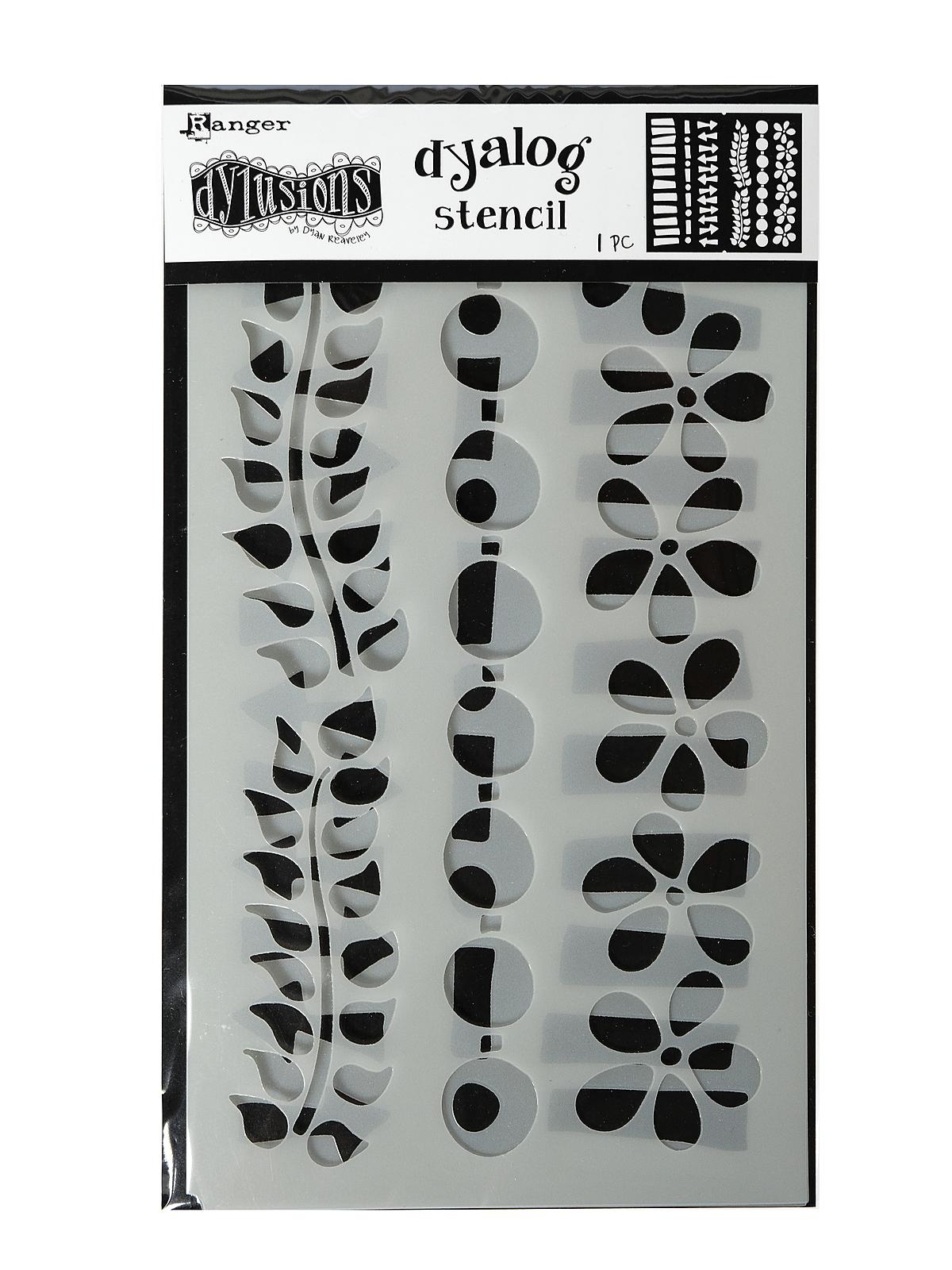 Dylusions Dyalog Stencils border it pack of 2