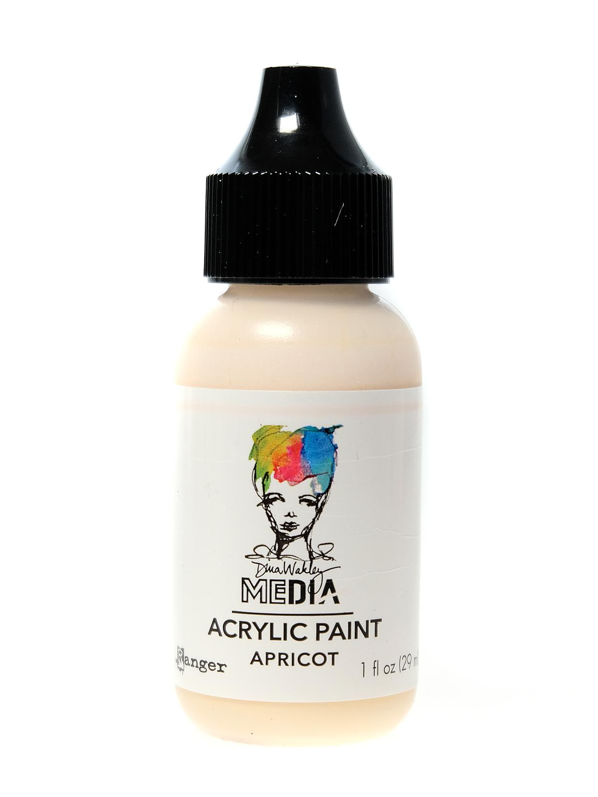 Dina Wakley Media Heavy Body Acrylic Paints 1 oz. bottle apricot