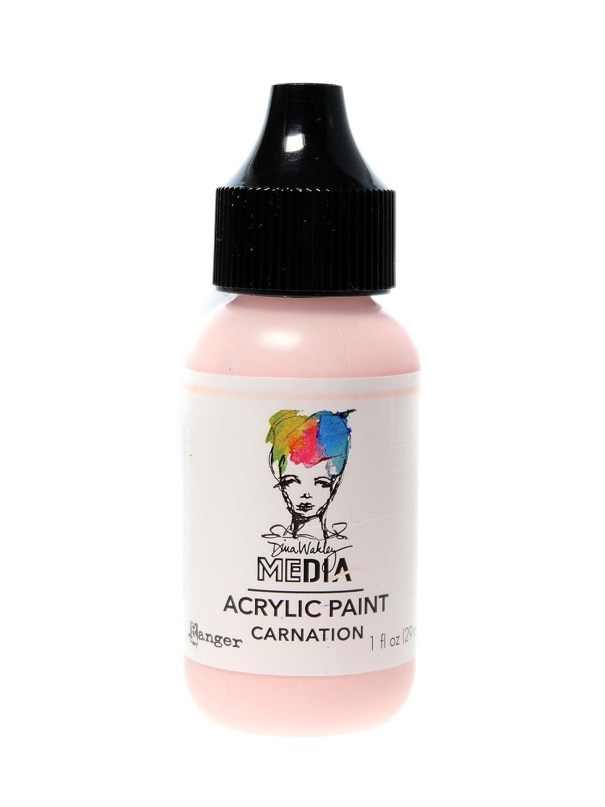 Dina Wakley Media Heavy Body Acrylic Paints 1 oz. bottle carnation