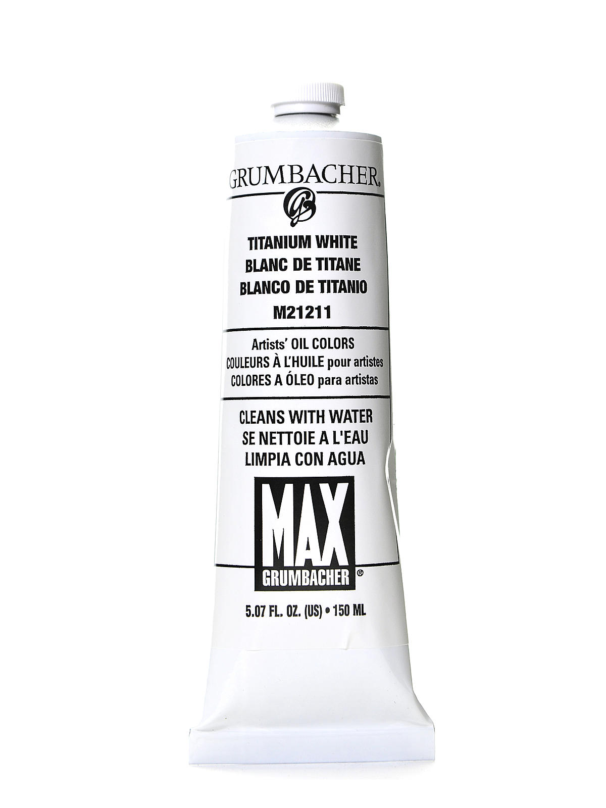 Max Water Miscible Oil Colors titanium white 5.07 oz.