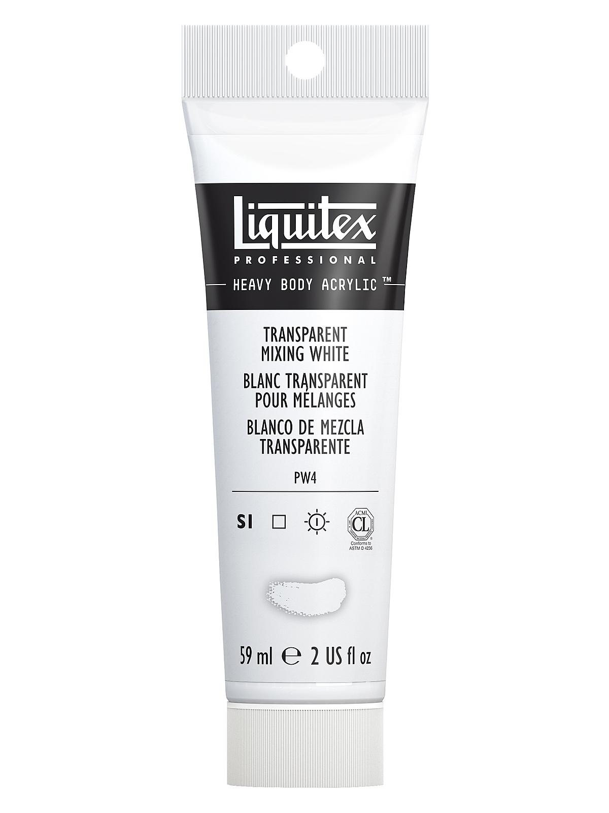 Heavy Body Professional Artist Acrylic Colors transparent mixing white zinc 2 oz.