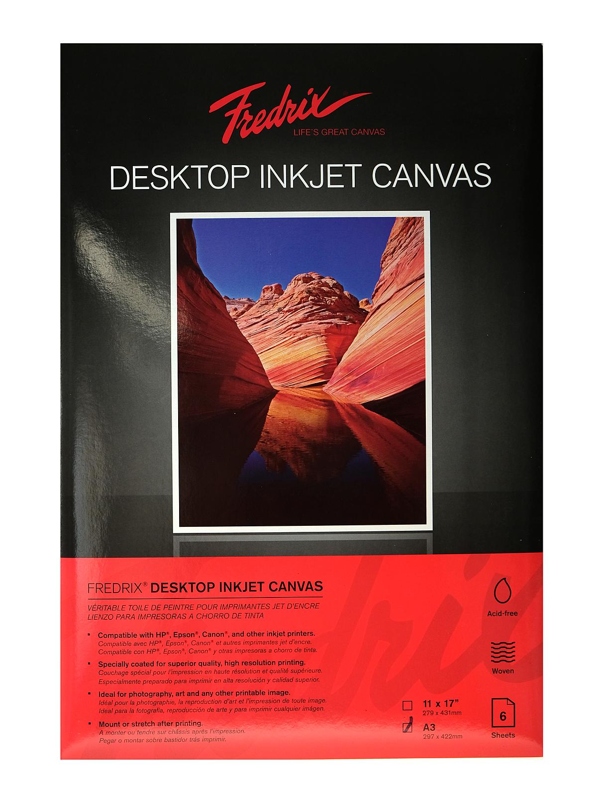 Desktop Inkjet Canvas 11 In. X 17 In. Pack Of 6 Sheets
