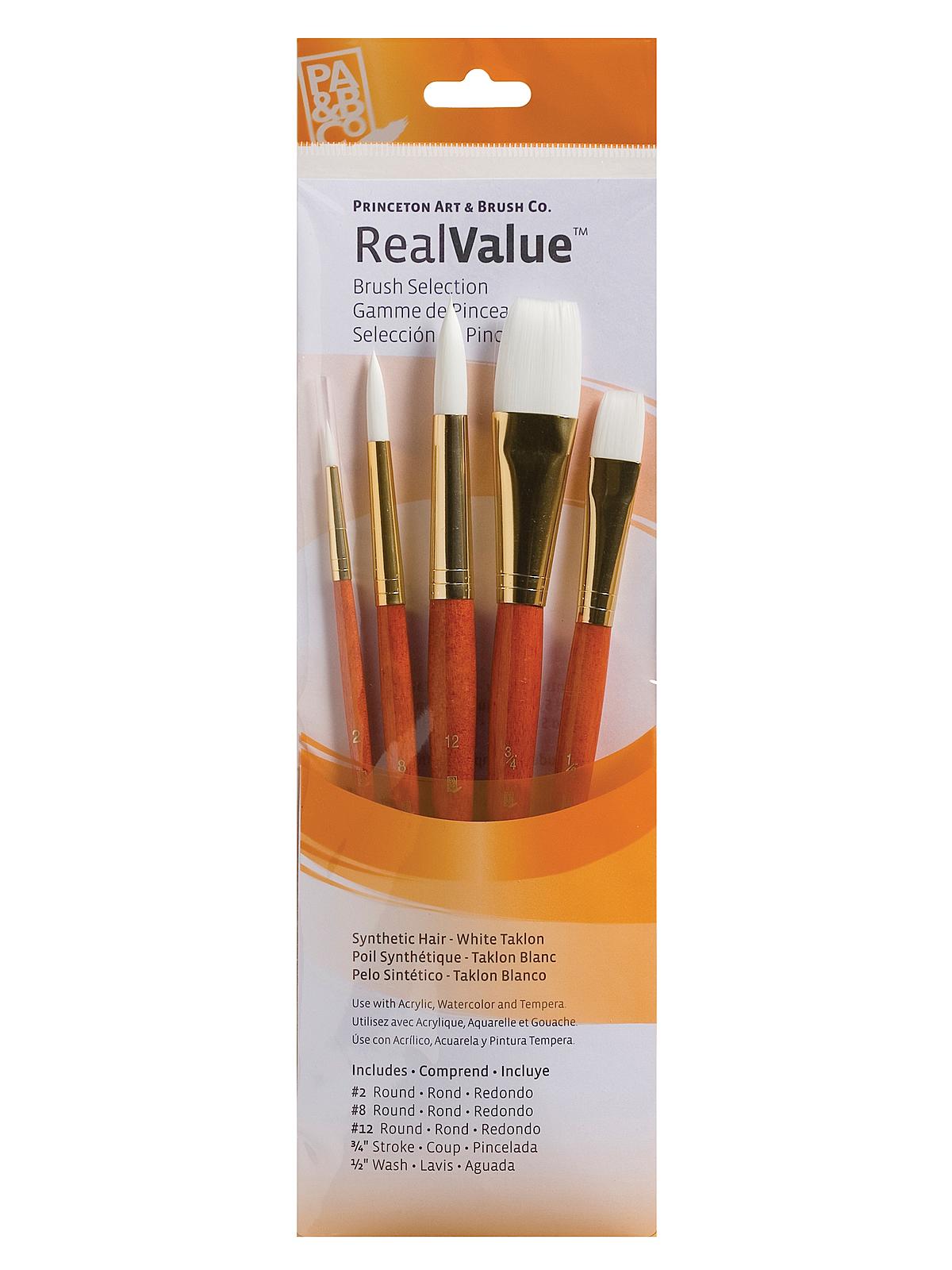 Real Value Series Orange Handled Brush Sets 9152 set of 5