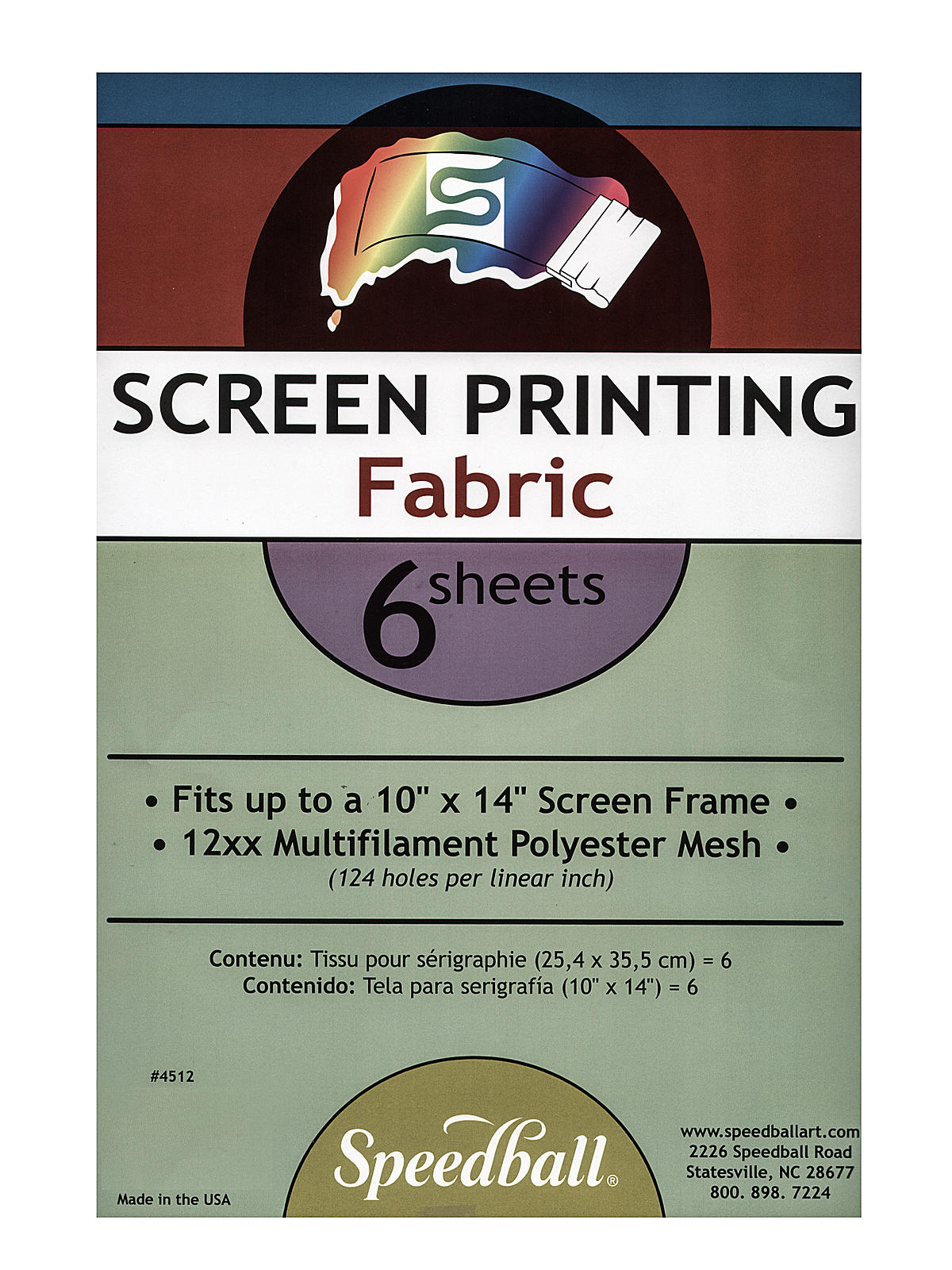 110 Monofilament Polyester Screen Fabric pack of 6