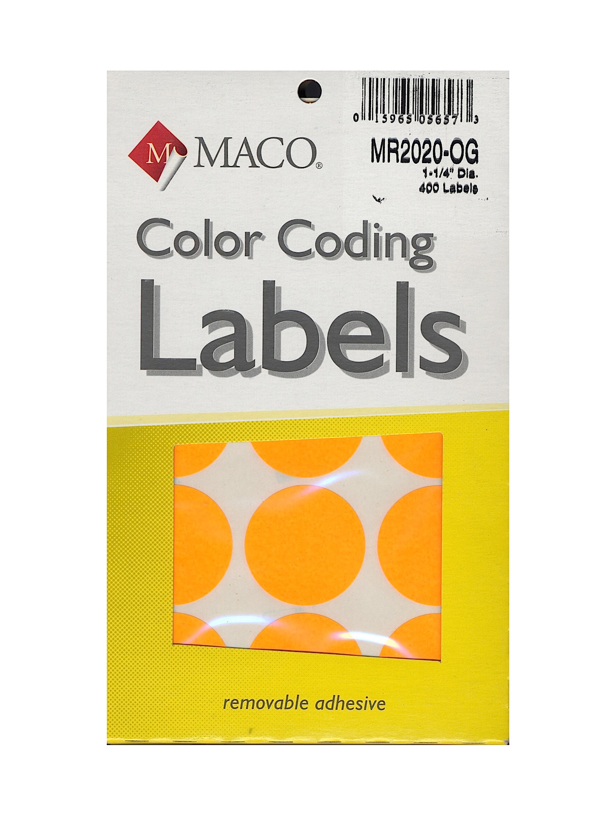 Color Coding Labels 1 1 4 In. Round Orange Glow Pack Of 400