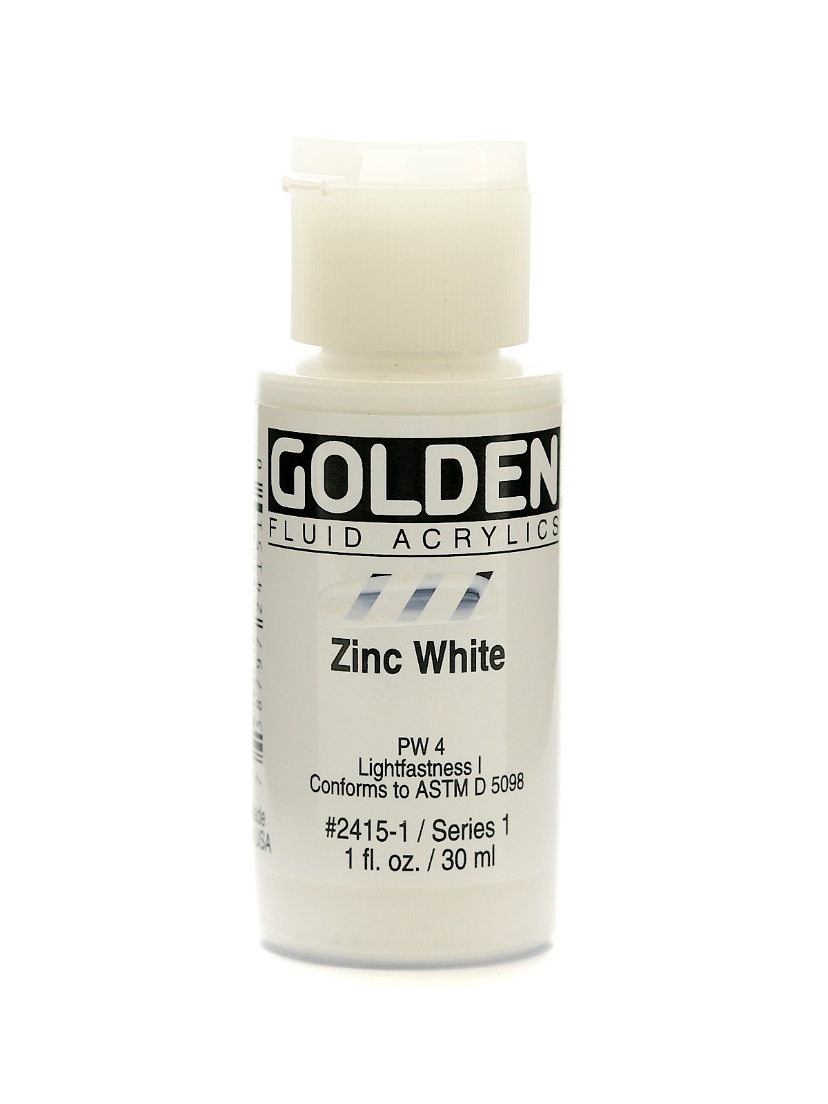 Fluid Acrylics zinc white 1 oz.