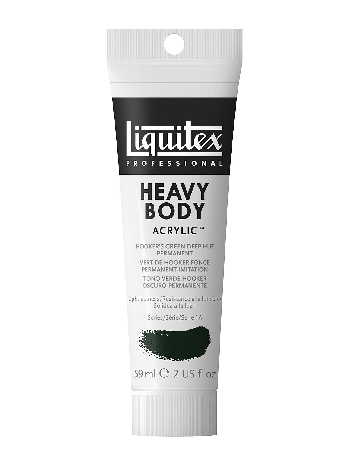 Heavy Body Professional Artist Acrylic Colors Hooker's green deep hue permanent 2 oz.