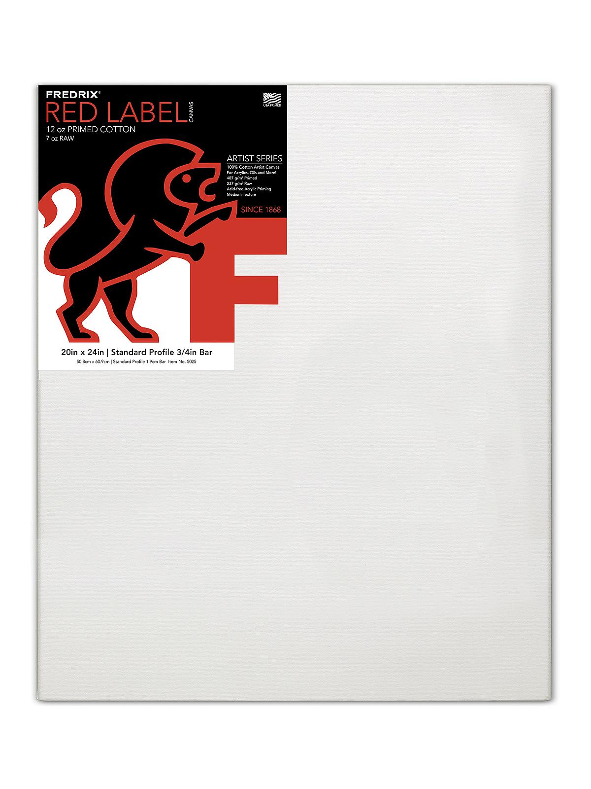 Red Label Standard Stretched Cotton Canvas 20 In. X 24 In. Each