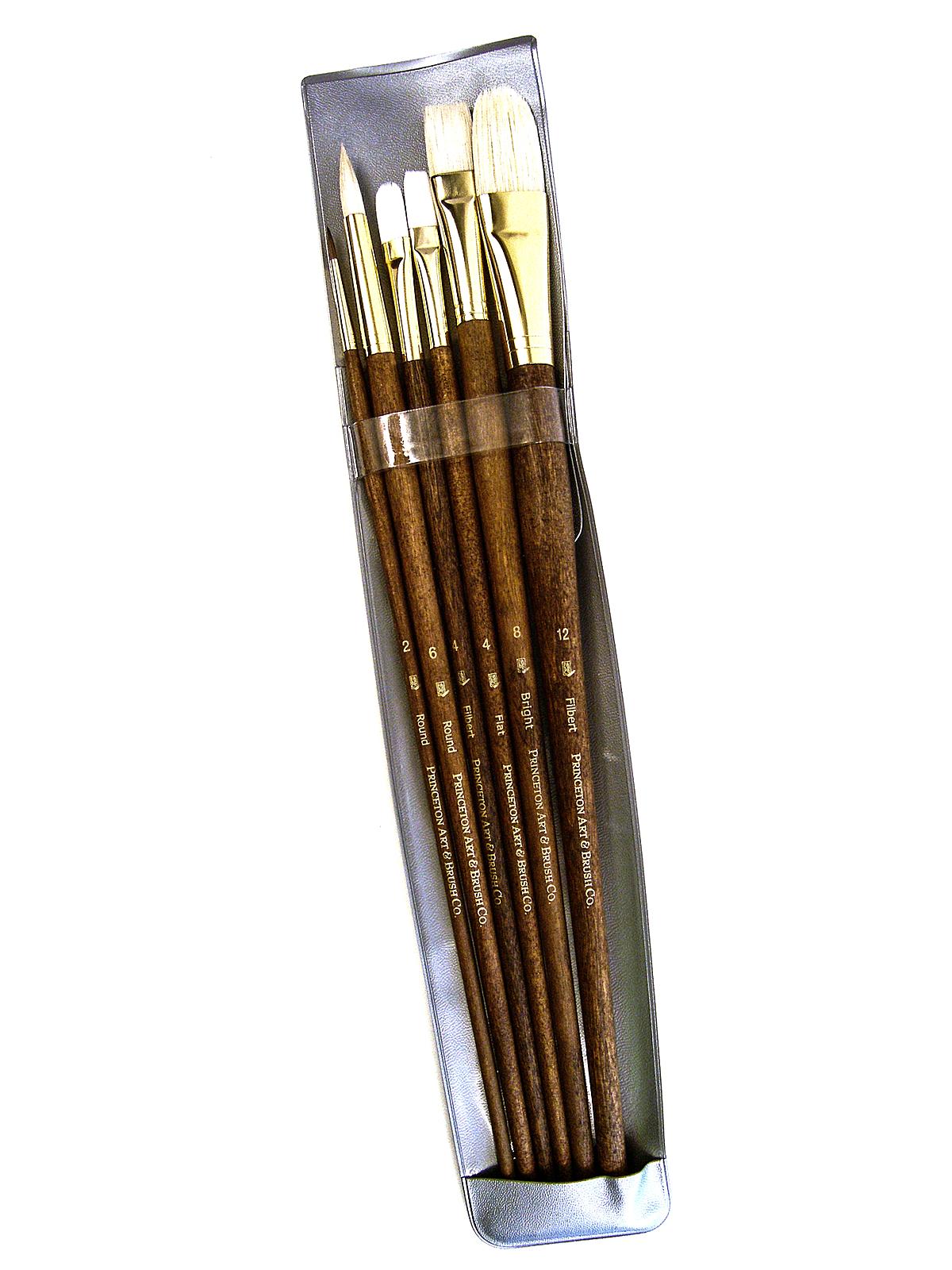 Real Value Series 9000 Brown Handled Brush Sets 9148 Set Of 6
