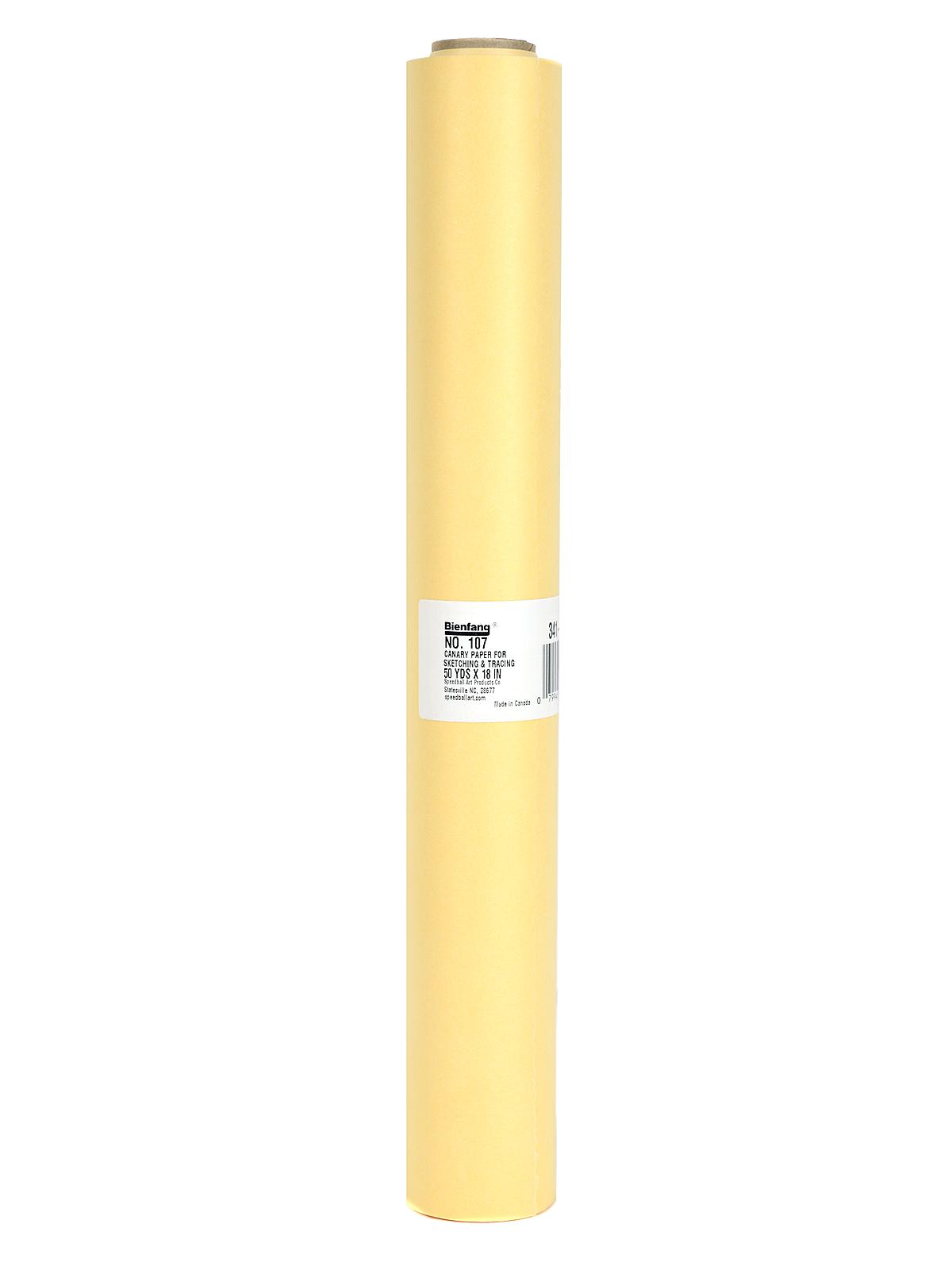 No. 107 Canary Sketching Paper Rolls 18 in. x 50 yd.