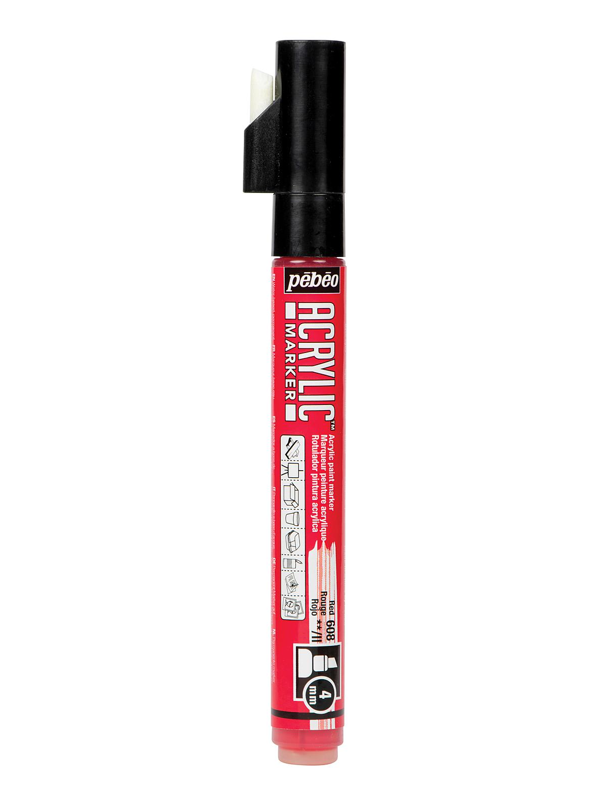 Acrylic Marker 4 mm red chisel