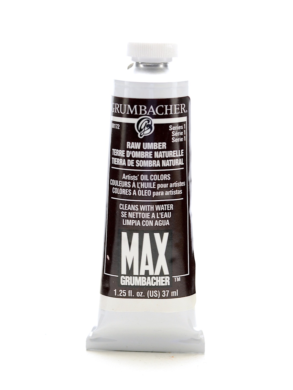 Max Water Miscible Oil Colors raw umber 1.25 oz.