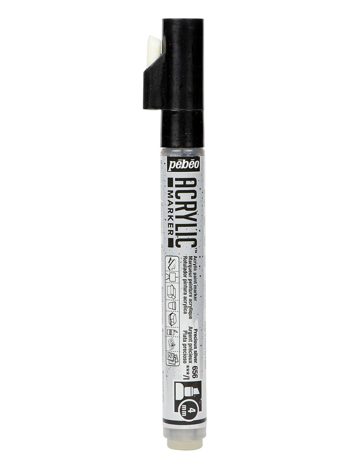 Acrylic Marker 4 mm precious silver chisel
