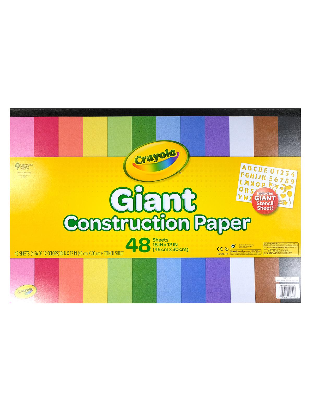 Construction Paper Pads 48 sheets giant assorted colors