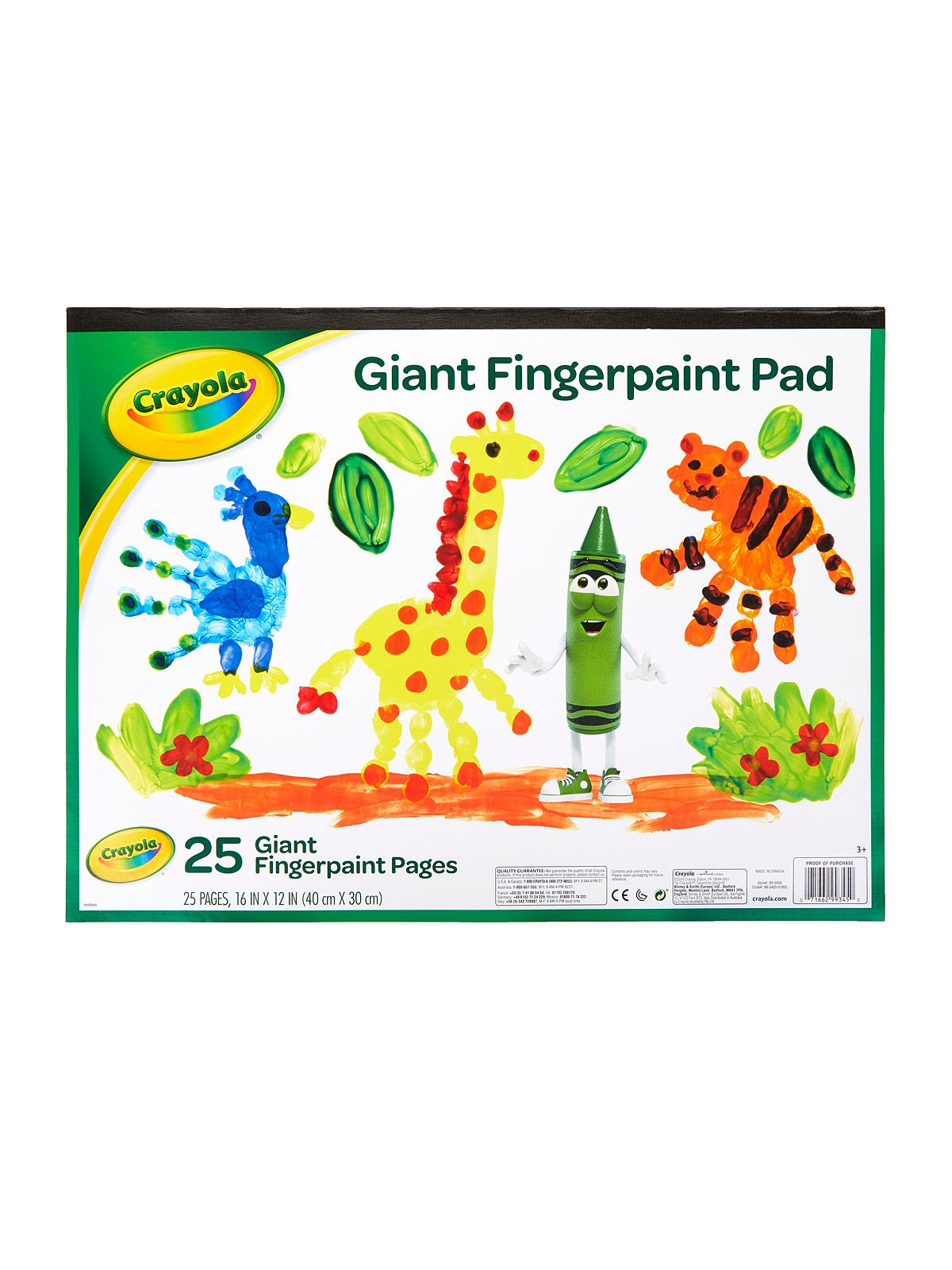 Pads giant fingerpaint 16 in. x 12 in. 25 sheets