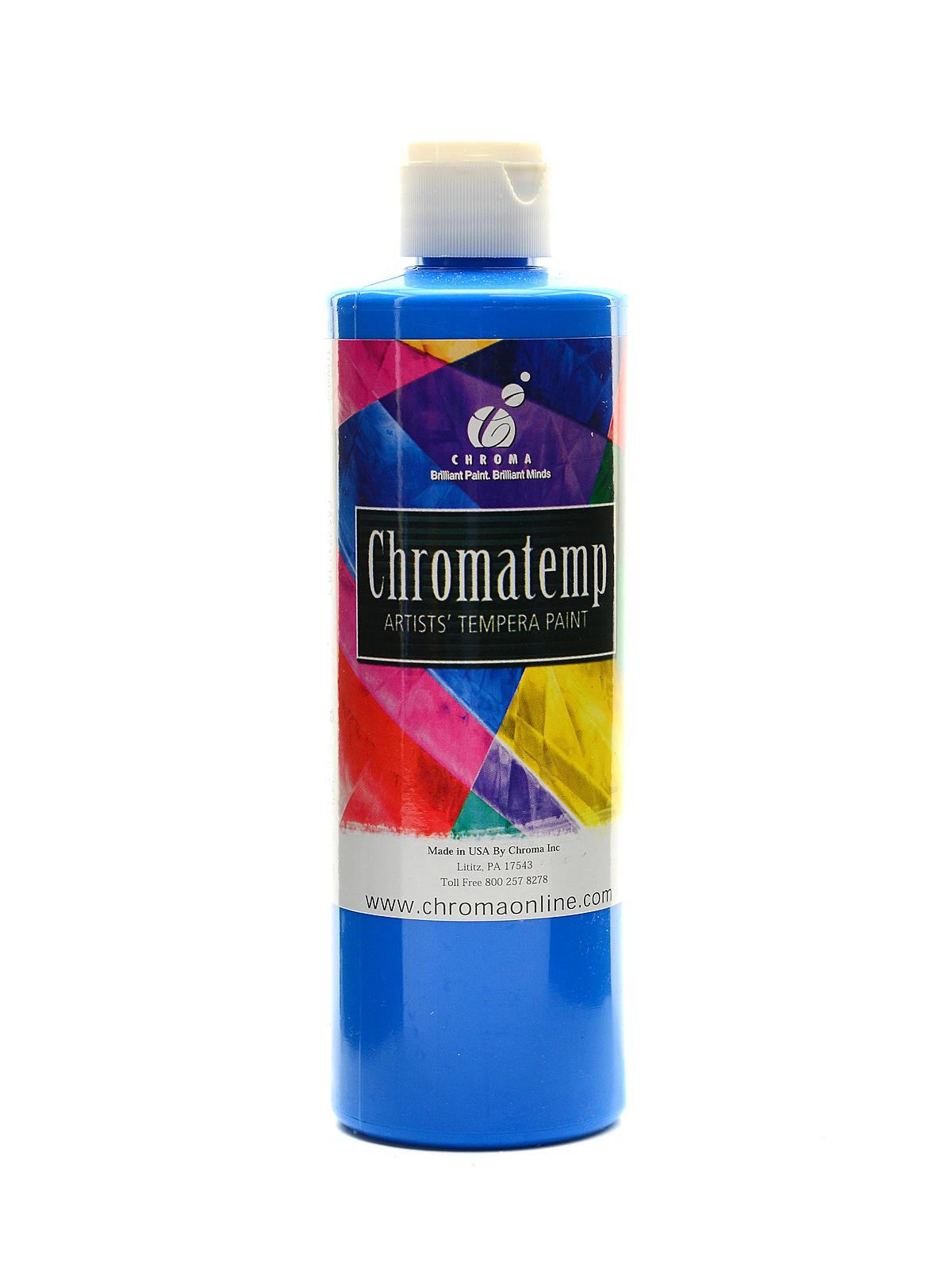ChromaTemp Artists' Tempera Paint Fluorescent Blue 16.9 Oz.