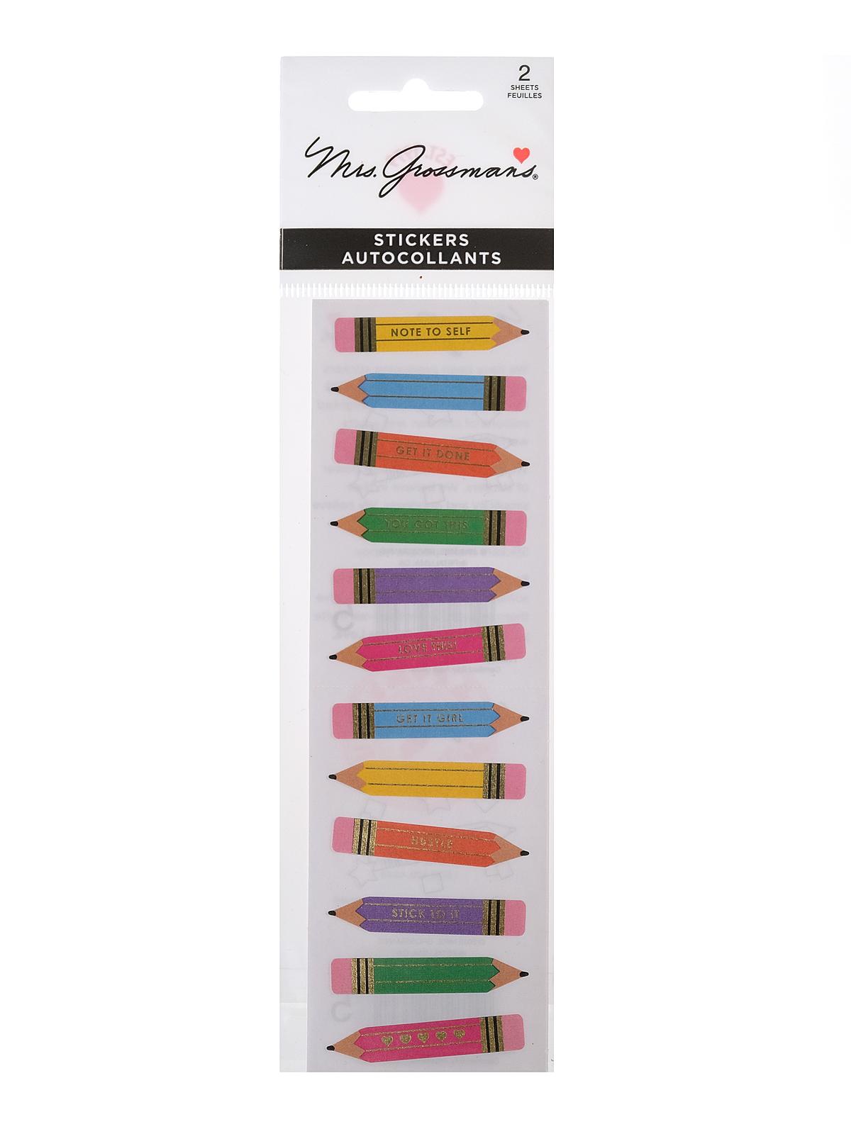 Regular Sticker Packs gold pencil it in 2 sheets