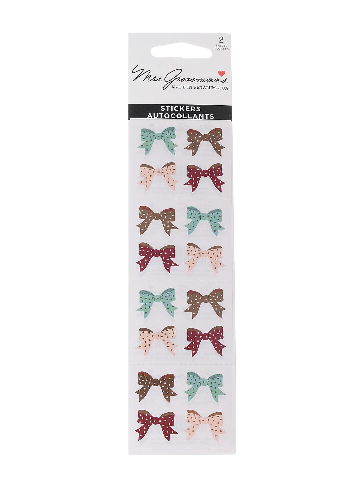Regular Sticker Packs rose gold bows 2 sheets