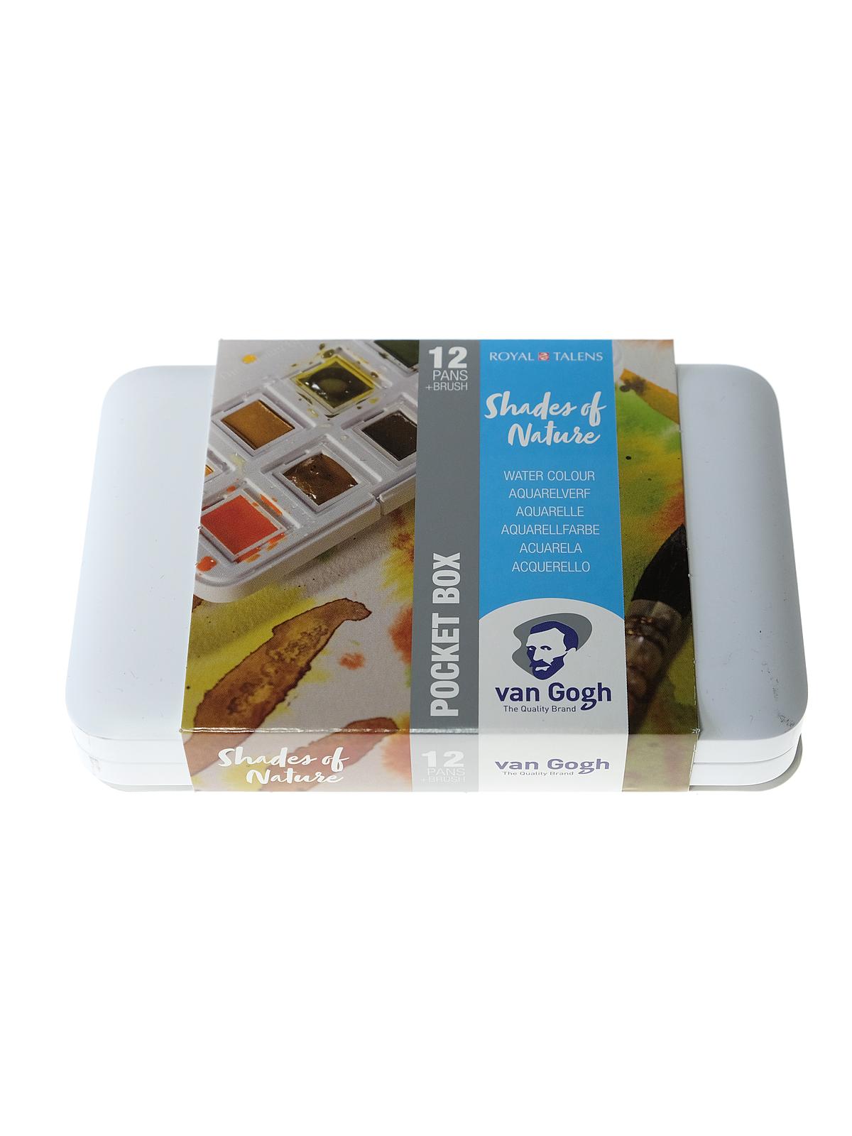 Watercolor Plastic Pocket Box set of 12 shades of nature