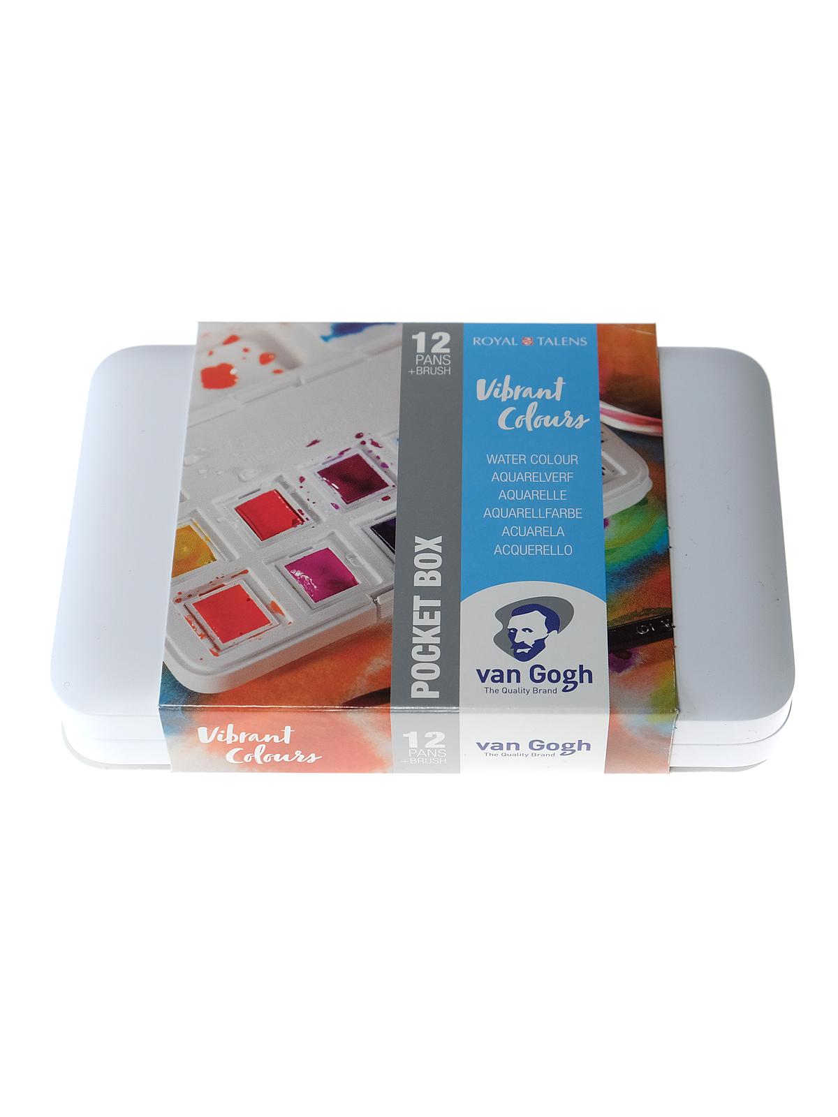 Watercolor Plastic Pocket Box set of 12 vibrant colors