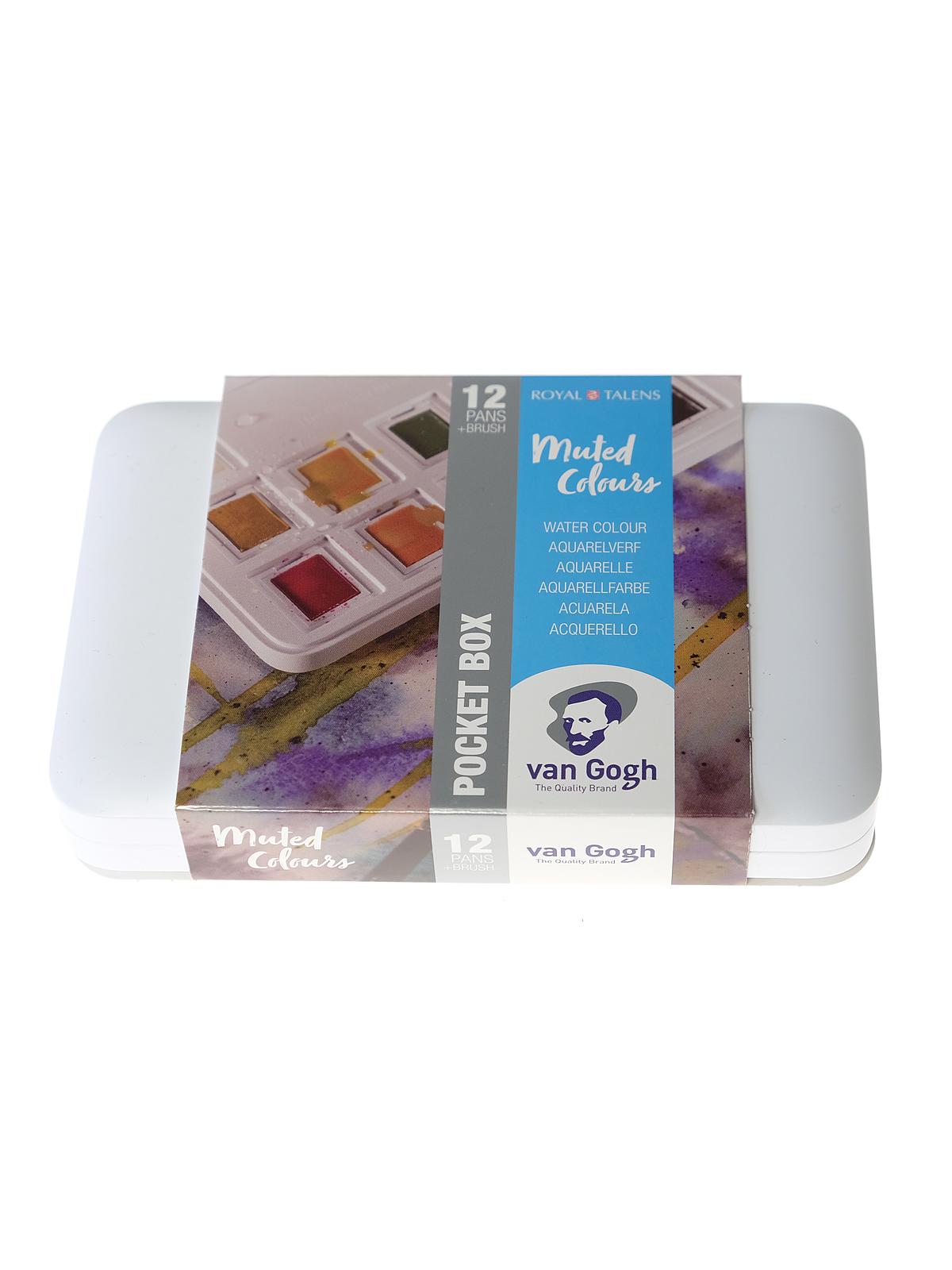 Watercolor Plastic Pocket Box set of 12 muted colors
