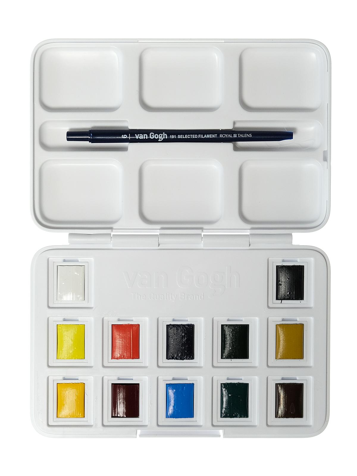 Watercolor Plastic Pocket Box Set Of 12 Assorted