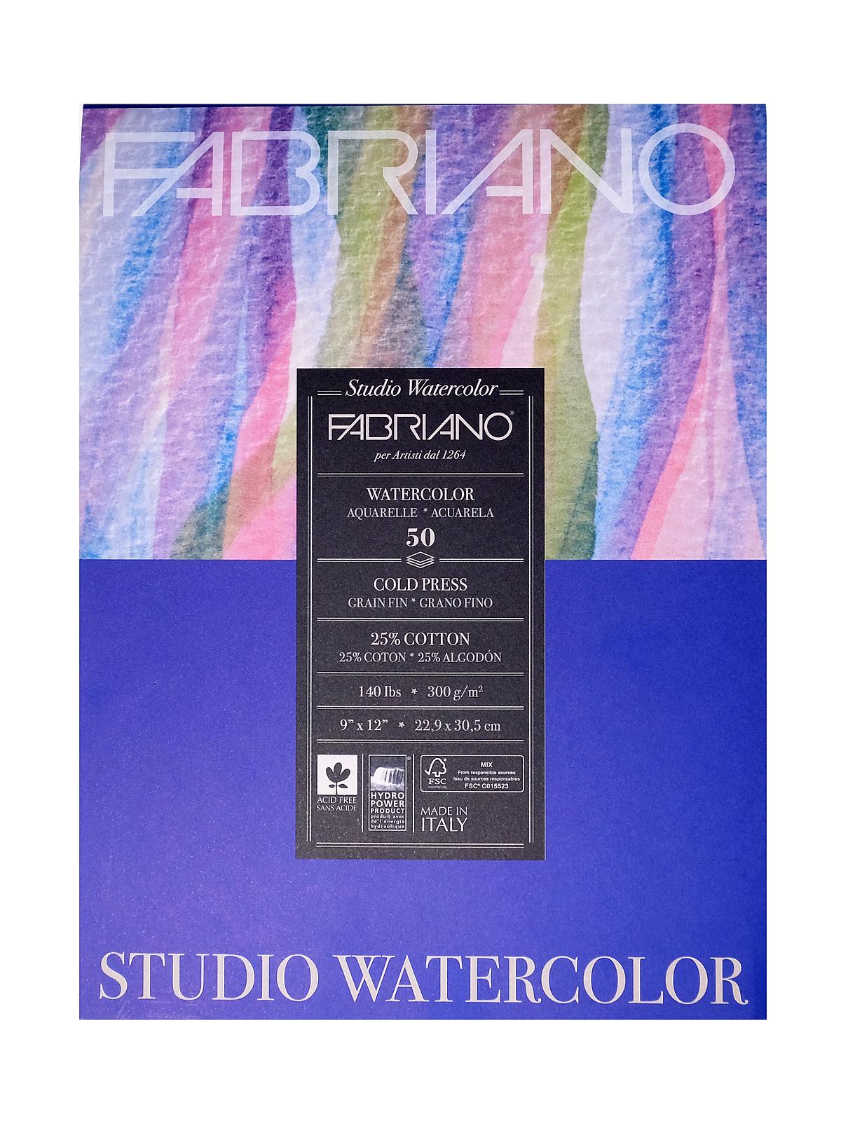 Studio Watercolor Pads 9 In. X 12 In. Cold Press 50 Sheets