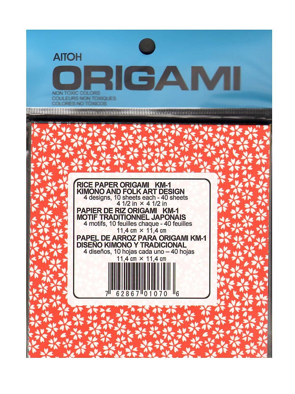 Origami Paper 4 1 2 in. x 4 1 2 in. kimono and folk art washi 40 sheets