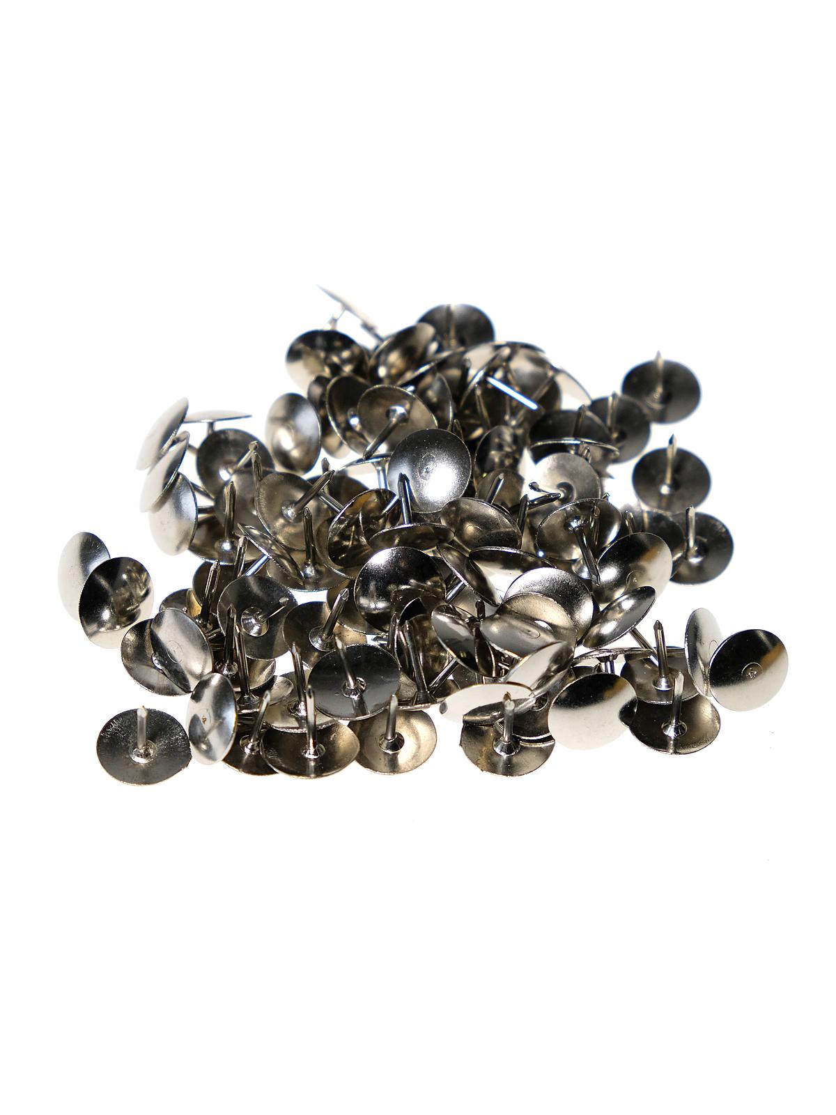 Thumb Tacks 7 16 in. nickel plated pack of 100
