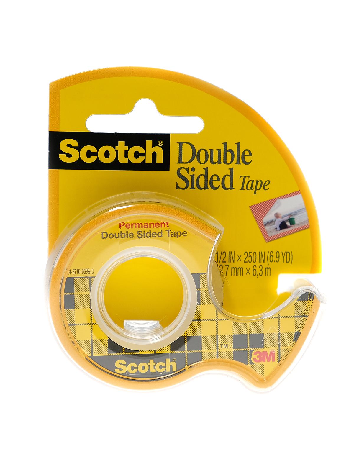 Permanent Double Sided Tape 1 2 In. X 250 In. Roll With Dispenser 136