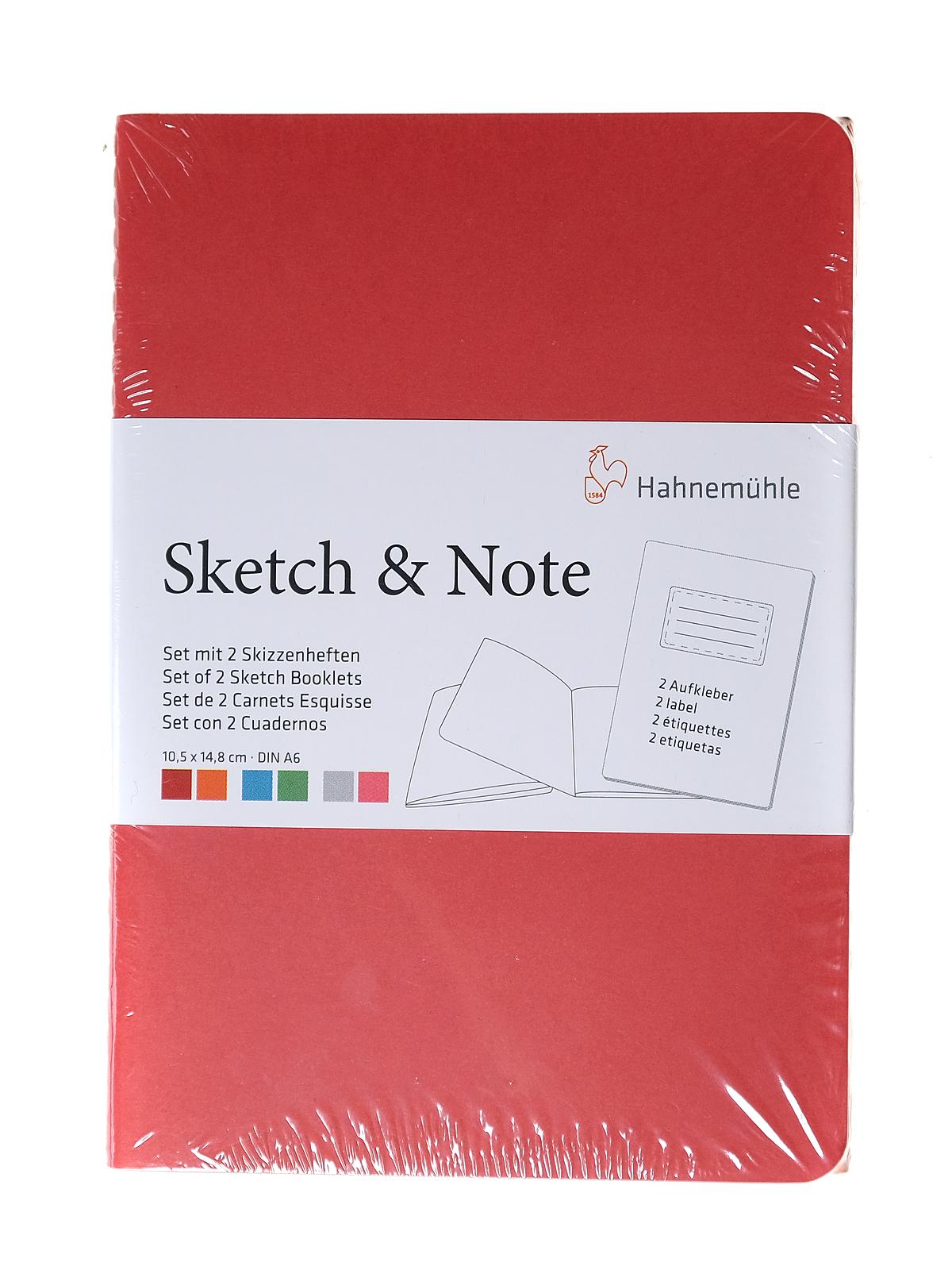 Sketch & Note Booklets 5.83 in. x 4.13 in. pack of 2 red