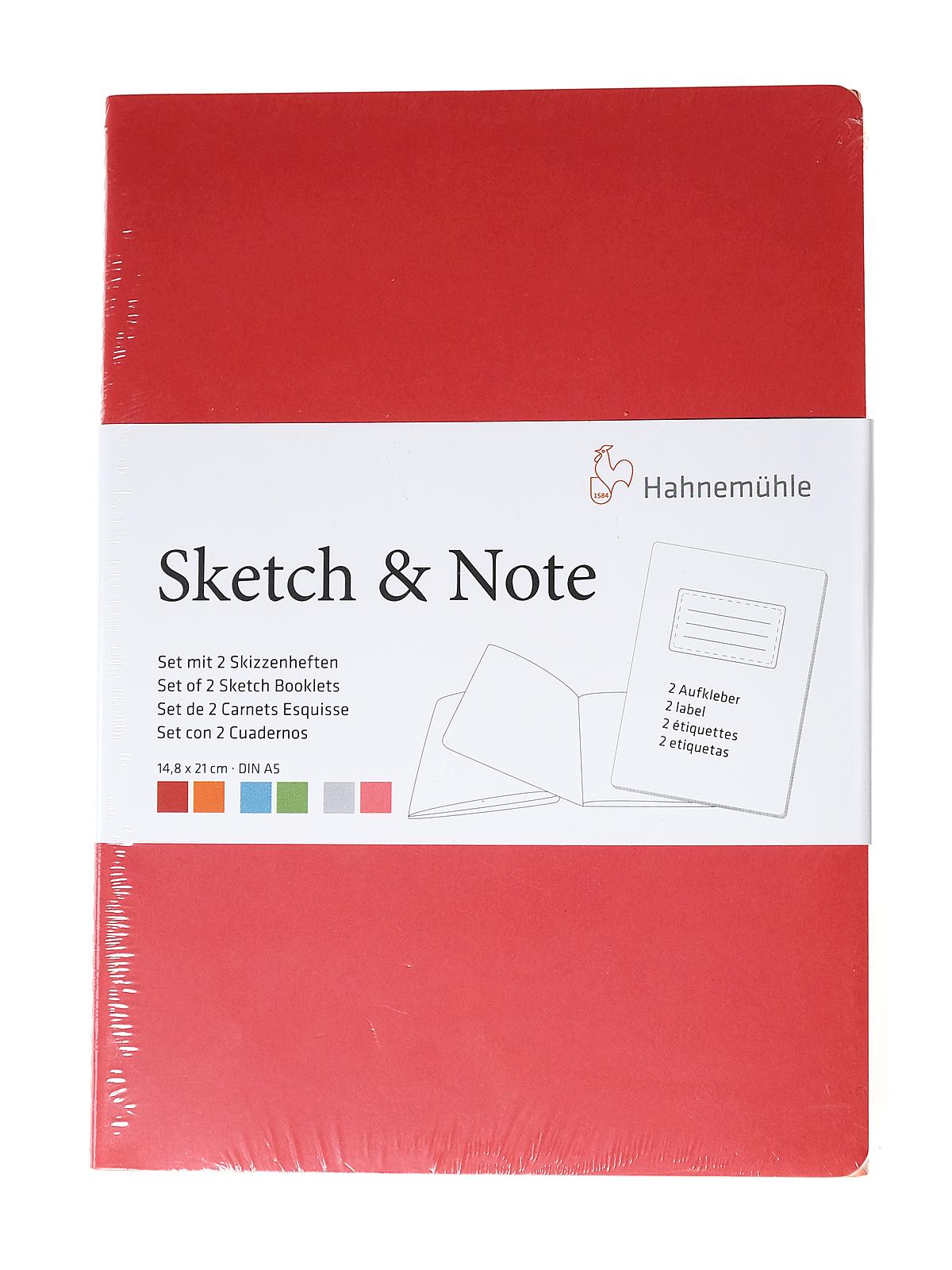 Sketch & Note Booklets 5.83 In. X 8.27 In. Pack Of 2 Red